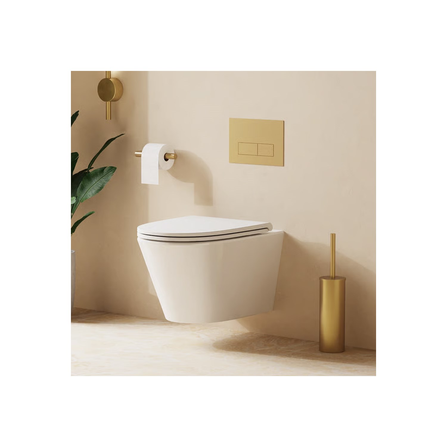 Crosswater Mada Round Rimless Wall Hung Toilet & Soft Close Seat