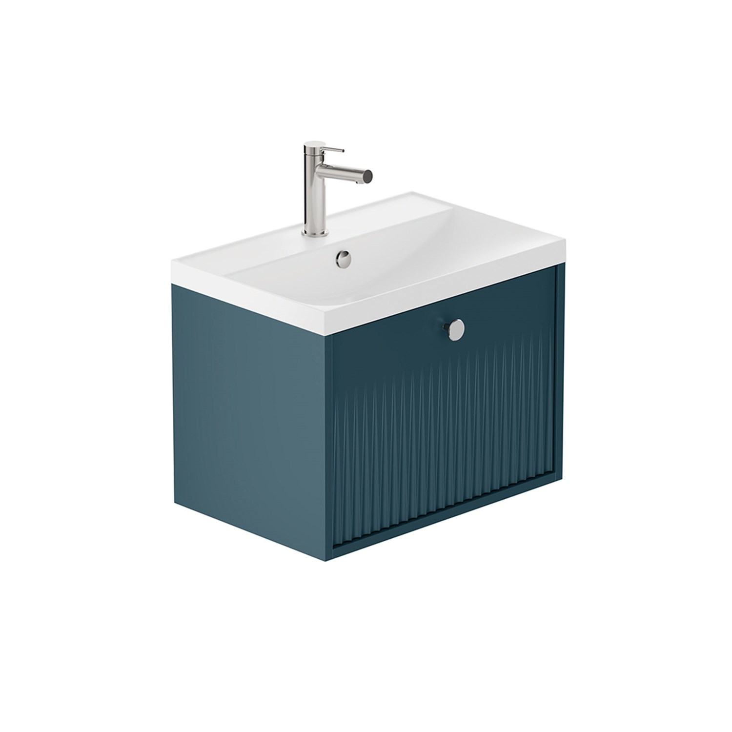 Vado Safari 600mm Fluted Wall Hung Vanity Unit & Basin