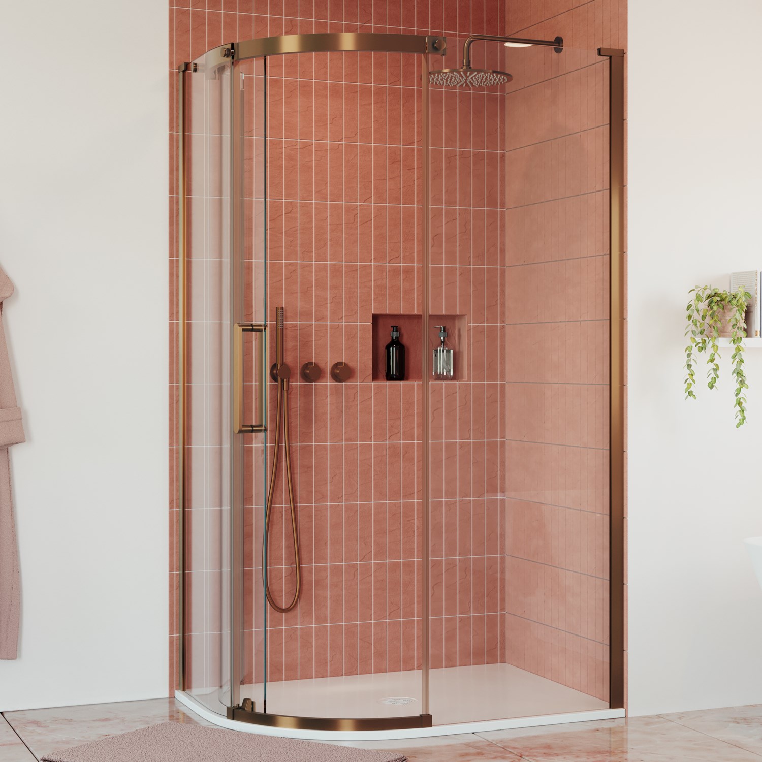 Crosswater Optix 10 Offset Quadrant Shower Enclosure - Brushed Bronze