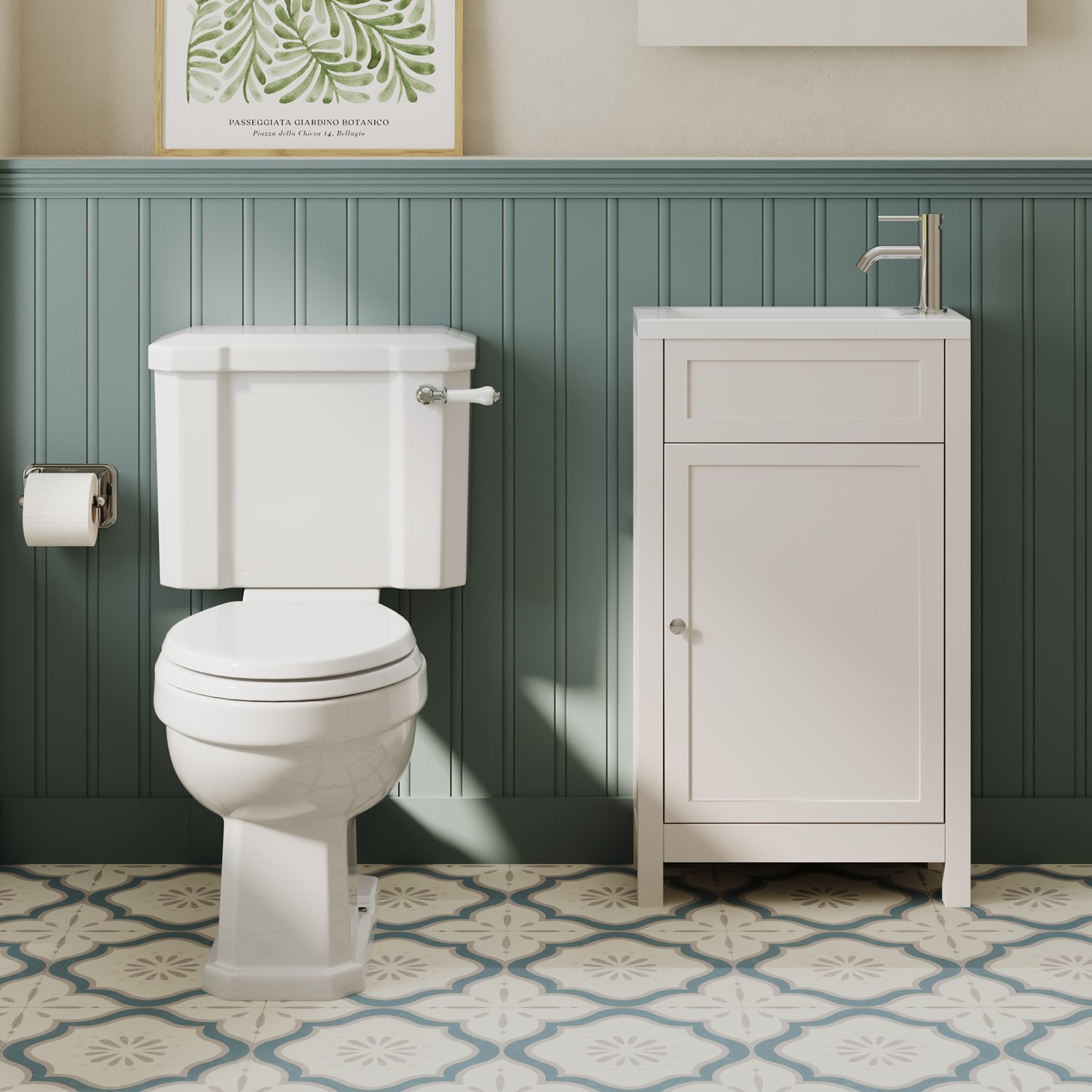 & Catherine Traditional Cloakroom Toilet & Vanity Unit Bathroom Suite