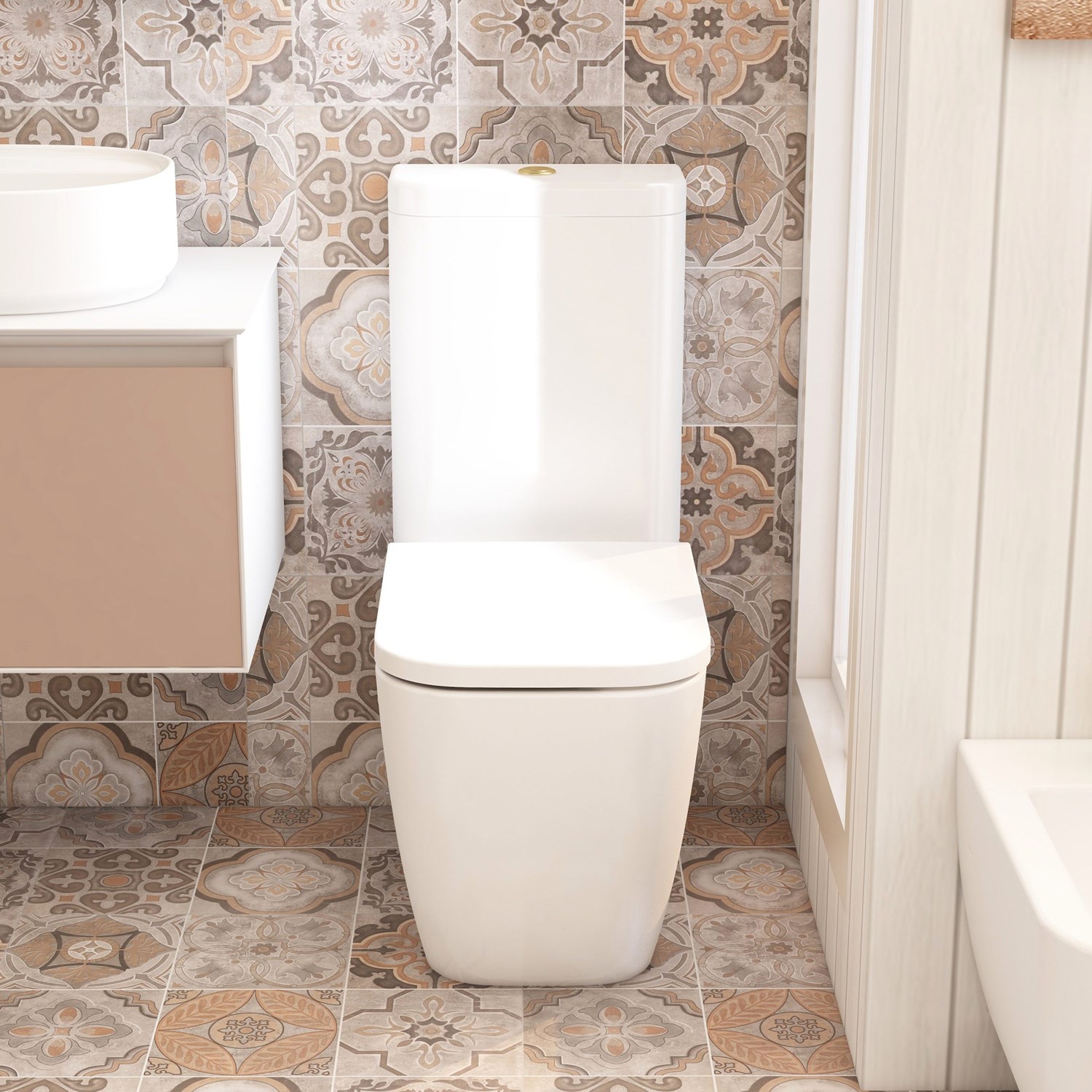 Imex Essence Rimless Close Coupled Toilet with Luxury Slimline Seat