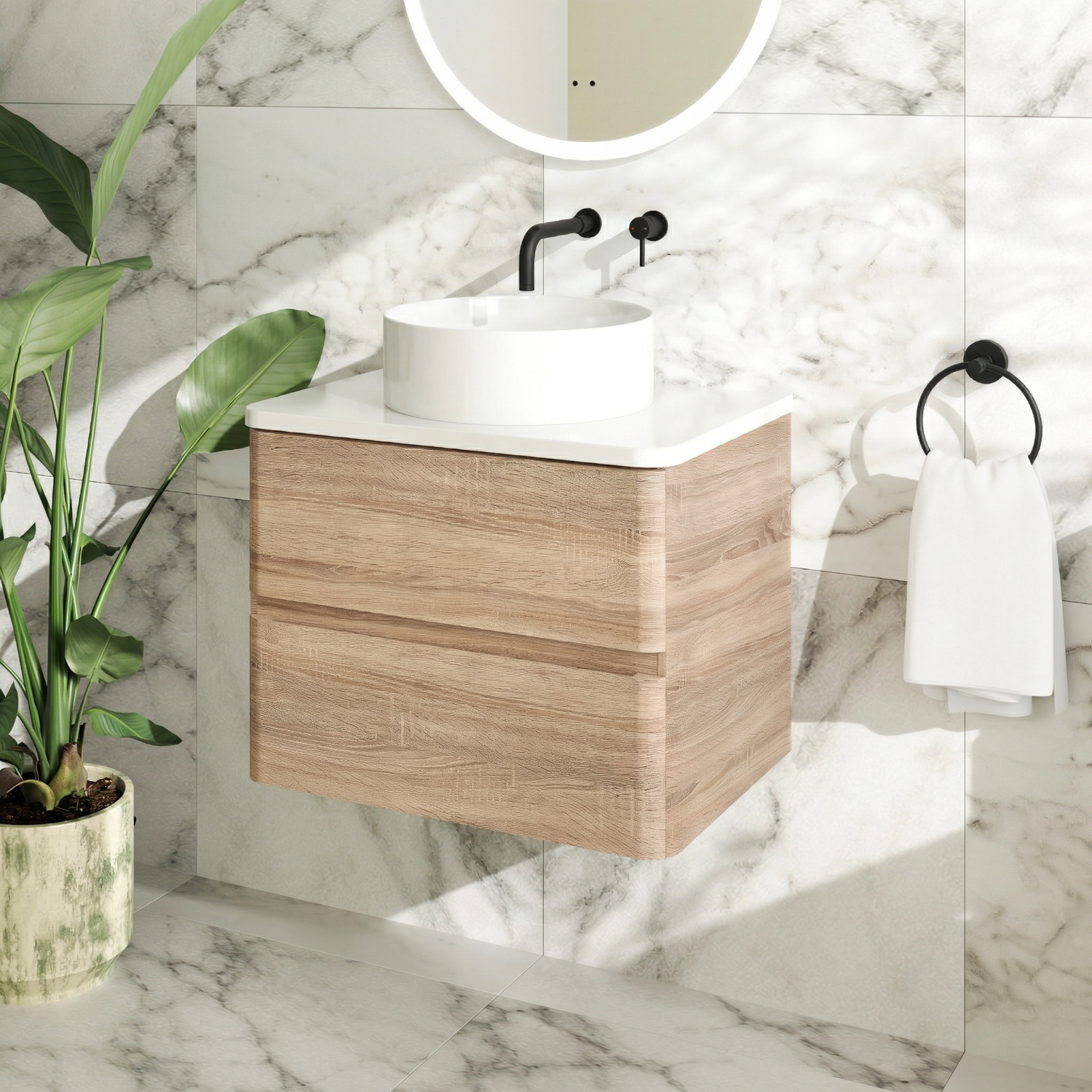 Drench Origin 600mm Wall Mounted Vanity Unit & Countertop