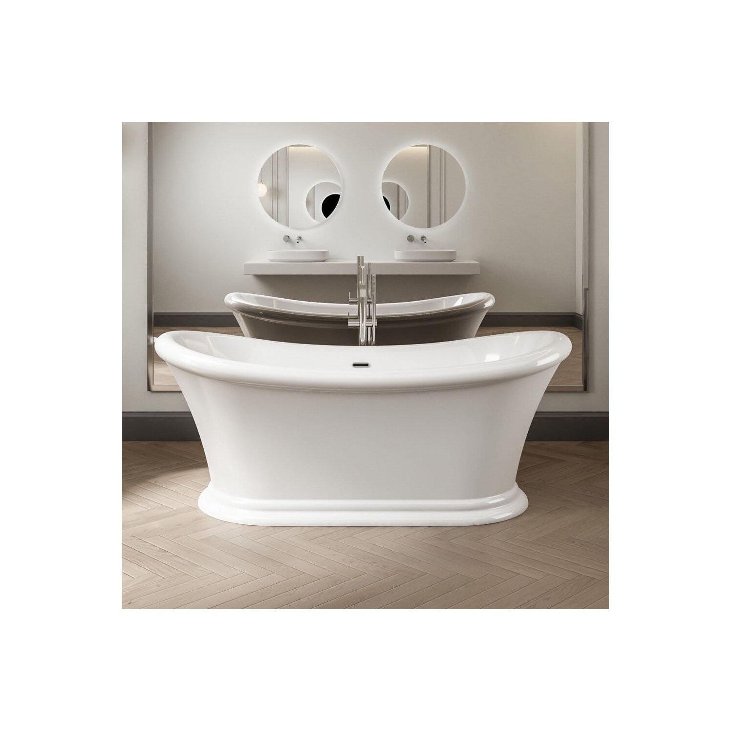 Charlotte Edwards Purley White Freestanding Bath - 1700 x 740mm