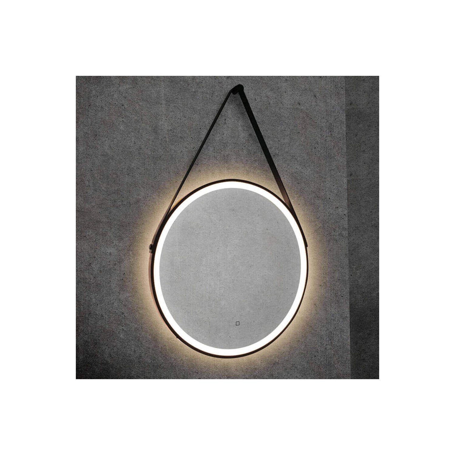 hib. Solstice Illuminated LED Matt Black Round Mirror with Demister Pad - - 600mm & 800mm