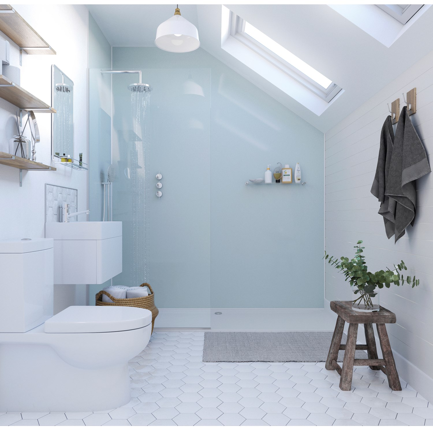 Showerwall Aqua Ice Laminate Bathroom Wall Panel
