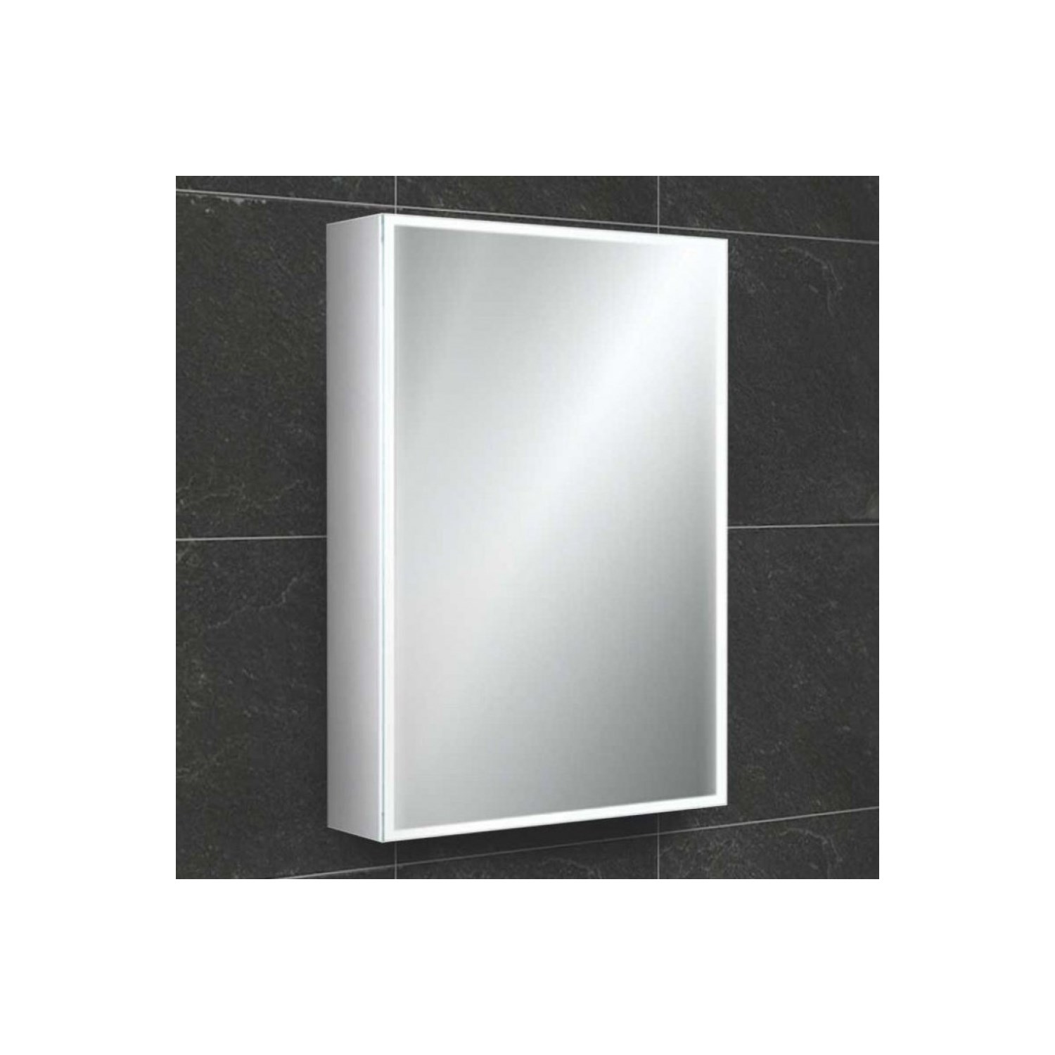 hib. Qubic 50 LED Illuminated Mirror Cabinet with Shaver Socket - 500 x 700mm