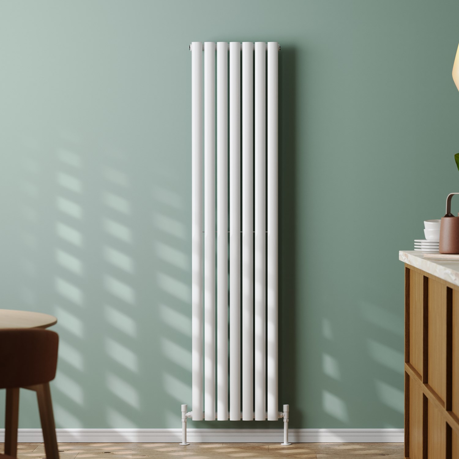 Toasty Ember White Oval Panel Vertical Radiator