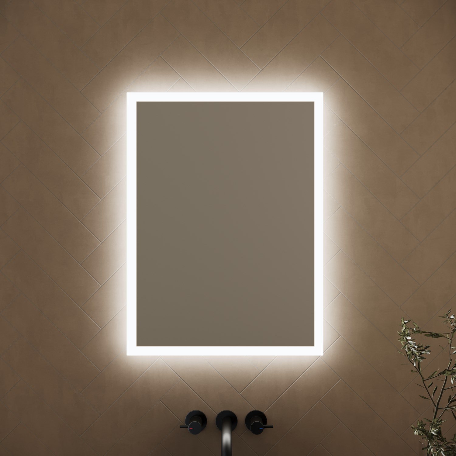 Harbour Glow LED Illuminated Mirror with Demister Pad & Shaver Socket - 500 x 700mm