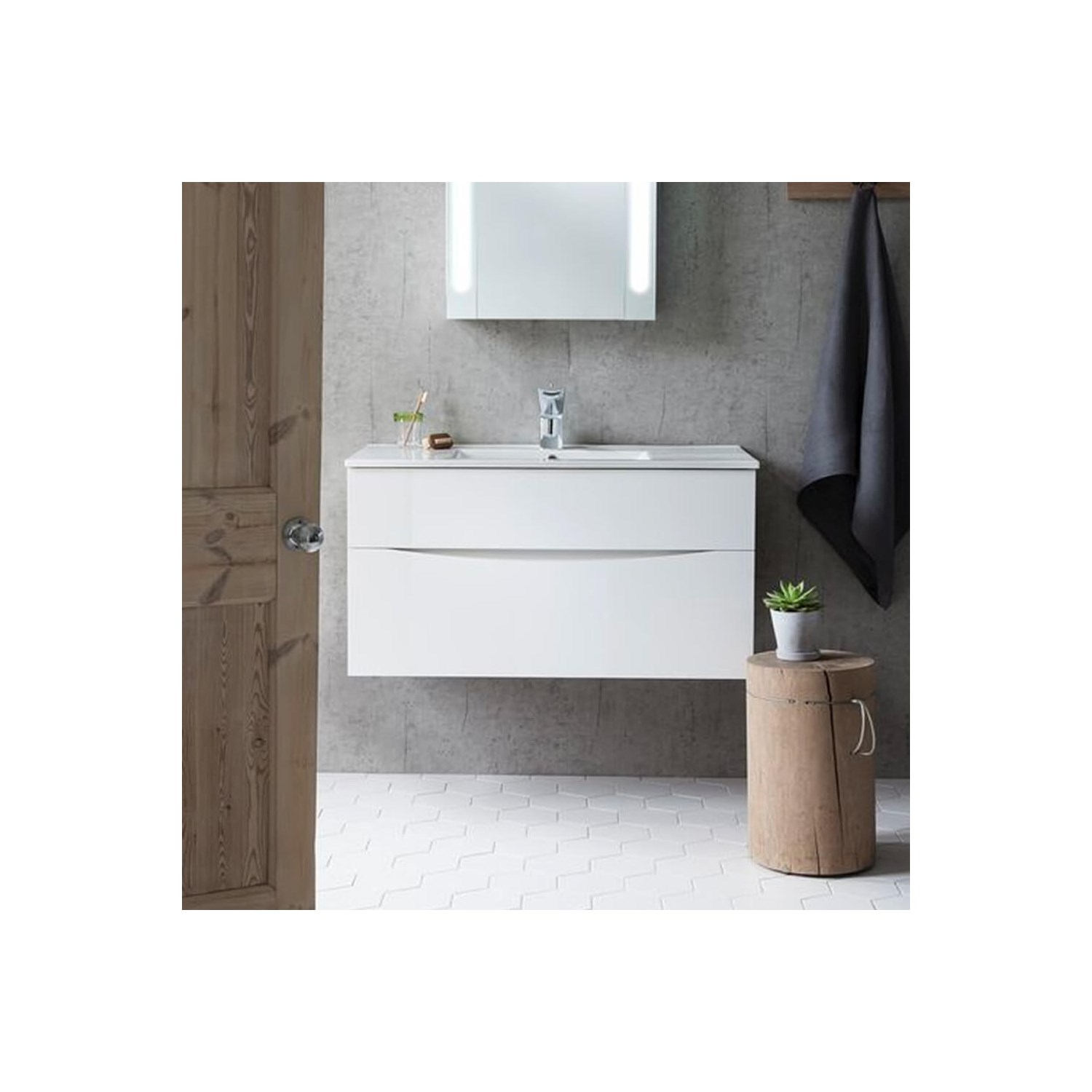 Crosswater Glide II 100 Wall Hung Vanity Unit with Basin