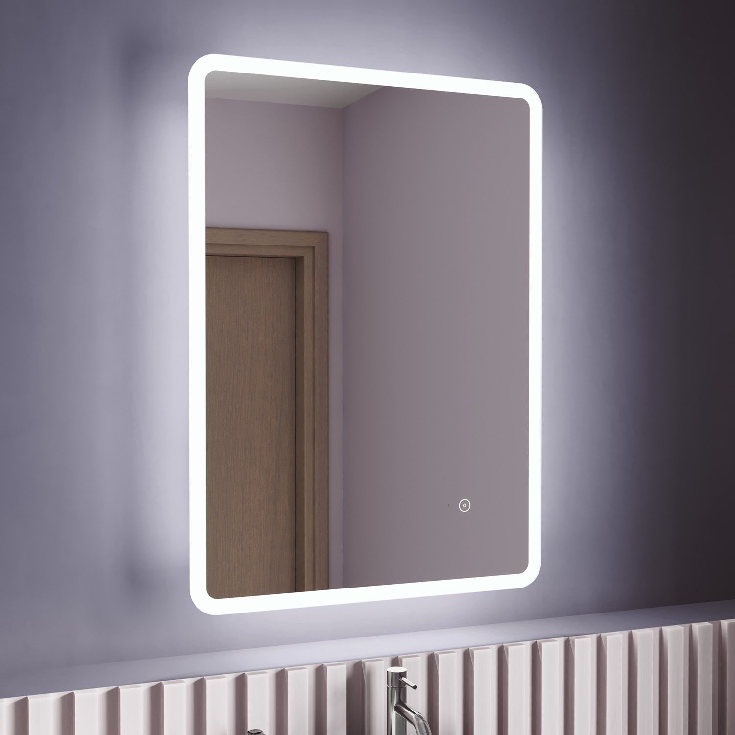 LED Illuminated Universal Bathroom Mirror Demister Pad 600mm x 800mm