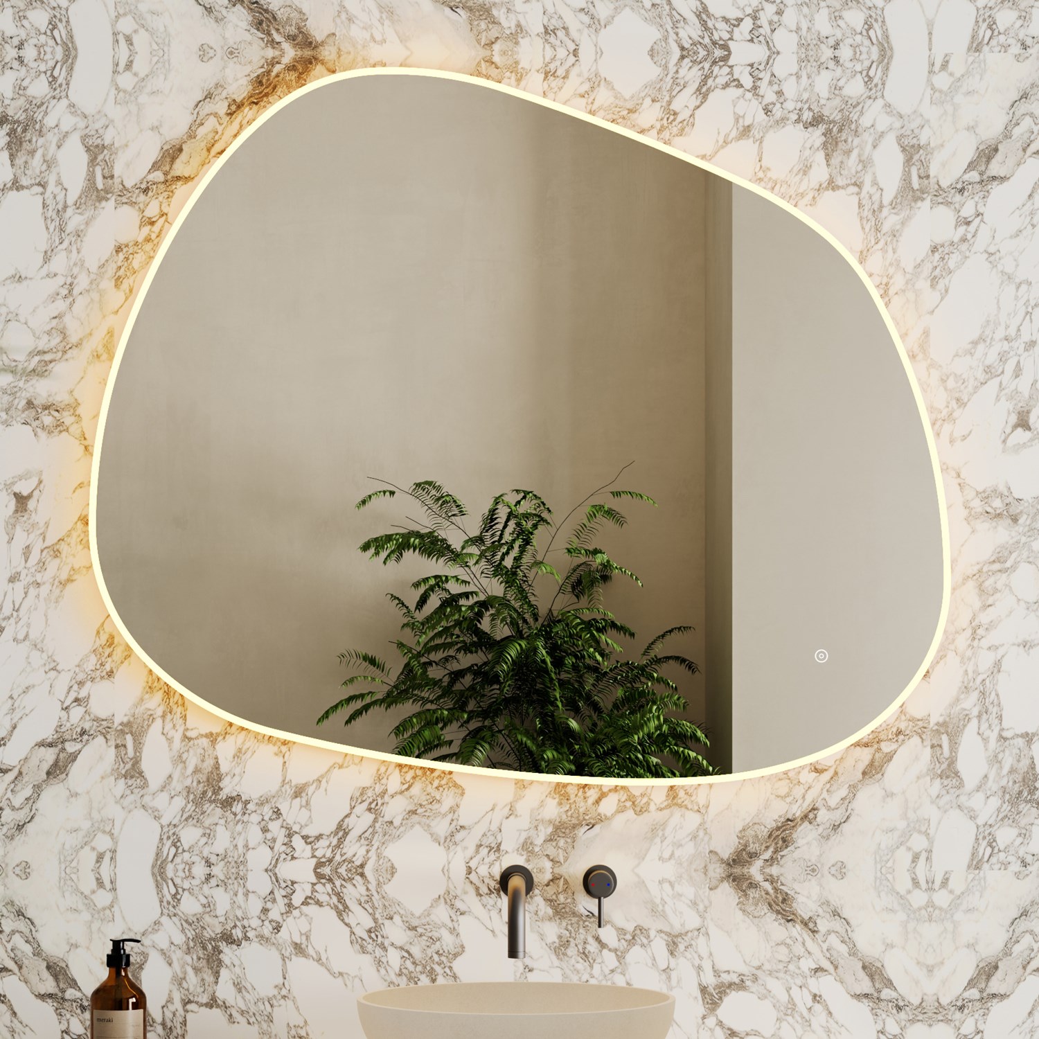 Organics Pond LED Illuminated Mirror Demister Pad & Change Lights 1000 x 1200mm