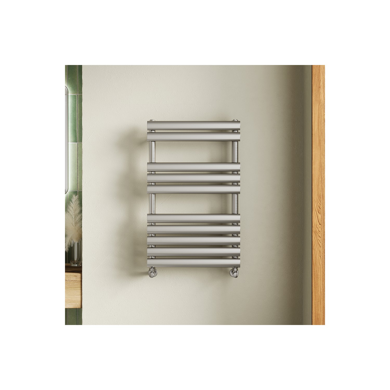 Toasty Eden Brushed Nickel Heated Towel Rail