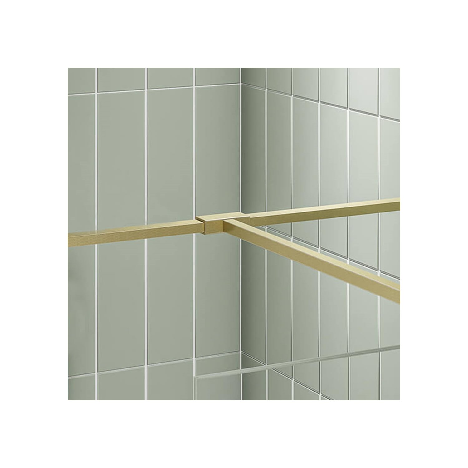 T Piece Join 2 Panels Brushed Brass