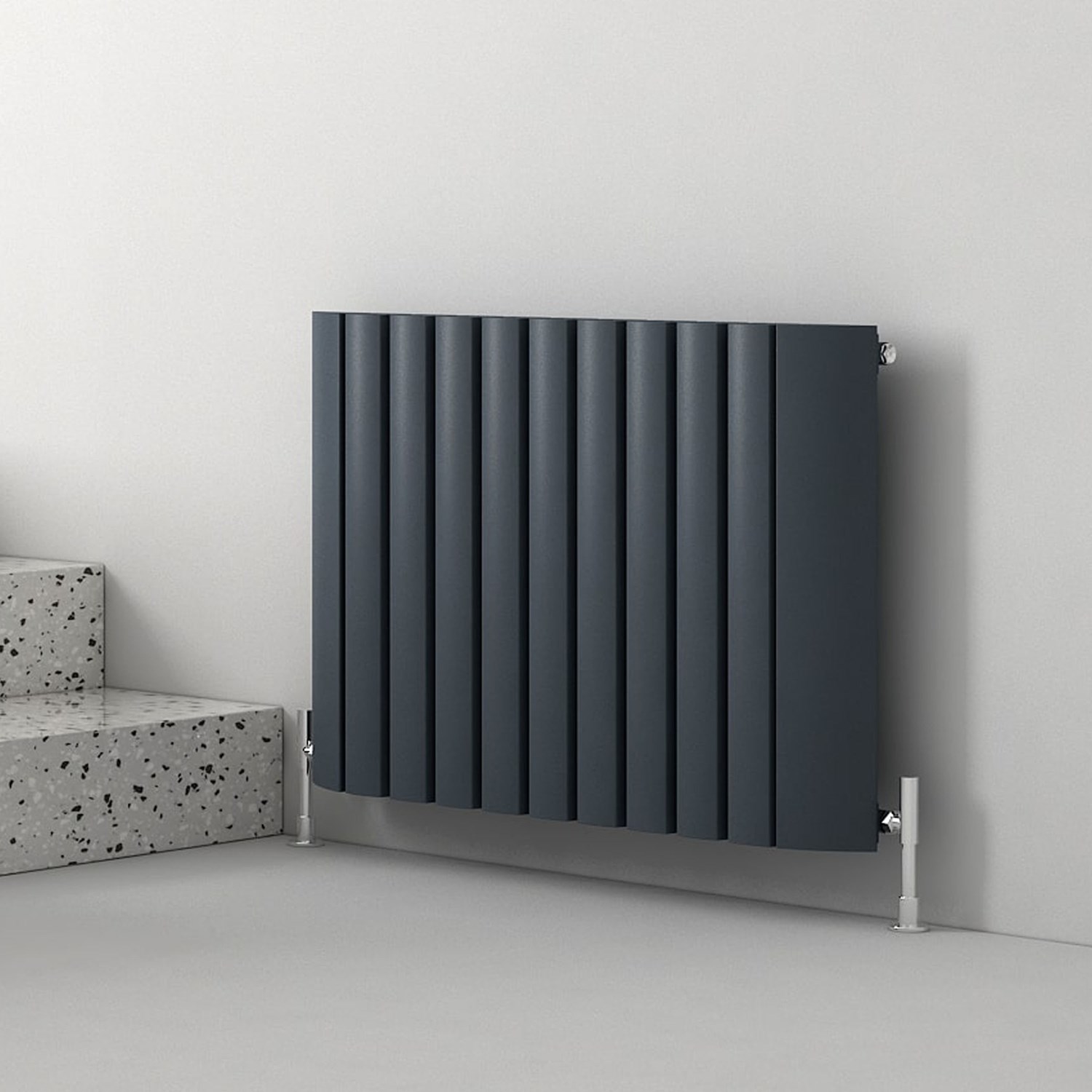 Gaia Oval Single Panel Horizontal Aluminium Radiator