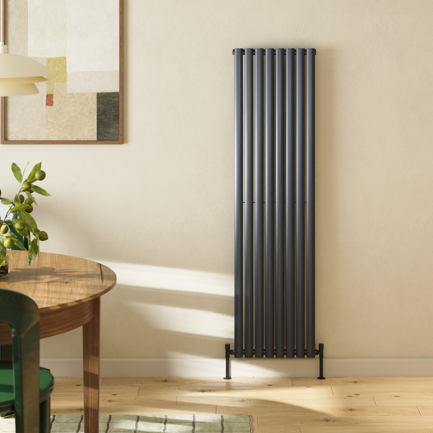 Toasty Ember Anthracite Oval Panel Vertical Radiator