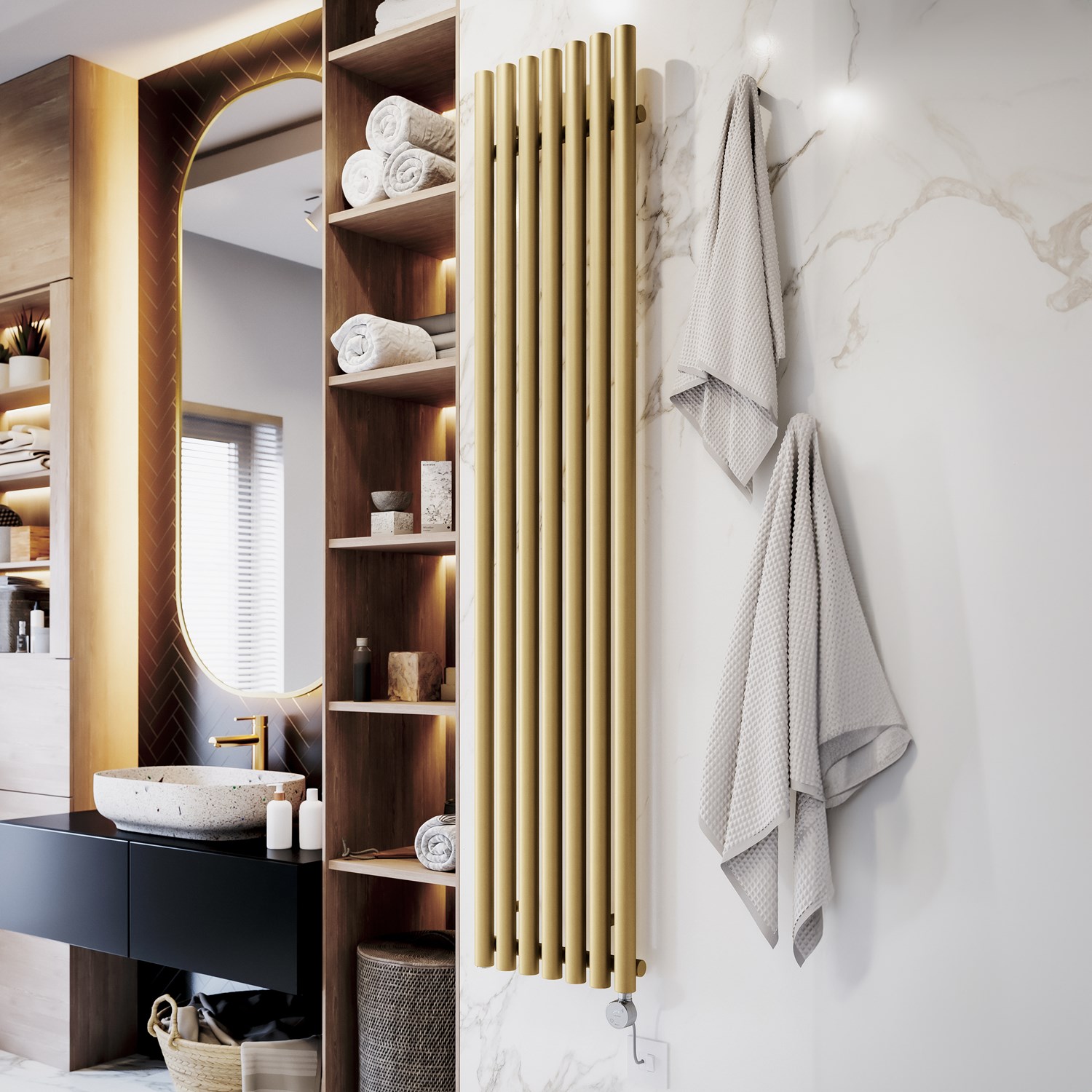 Terma Rolo Room E Single Panel Electric Radiator with MOA Blue Heating Element