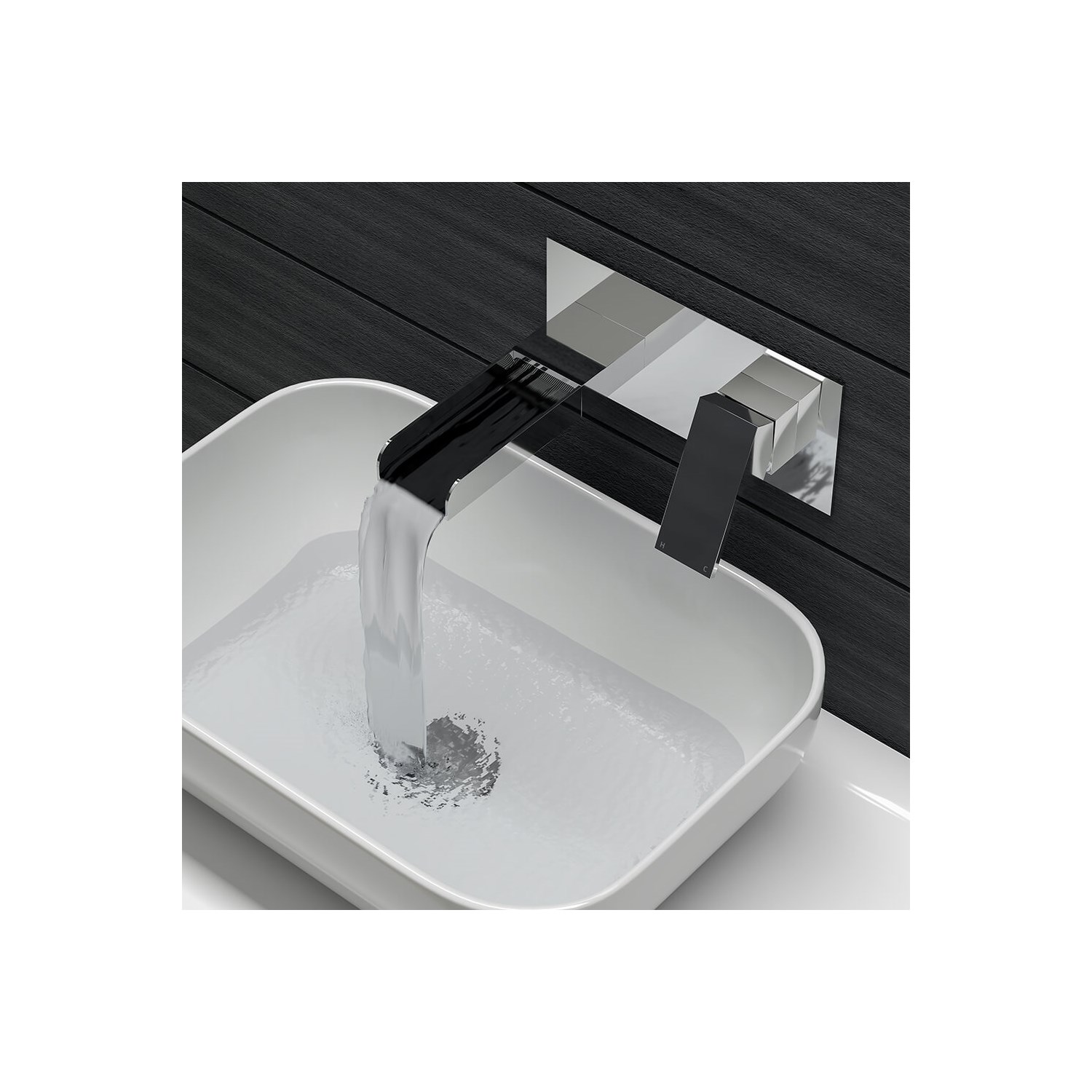 Reve Waterfall Wall Mounted Basin Mixer Tap