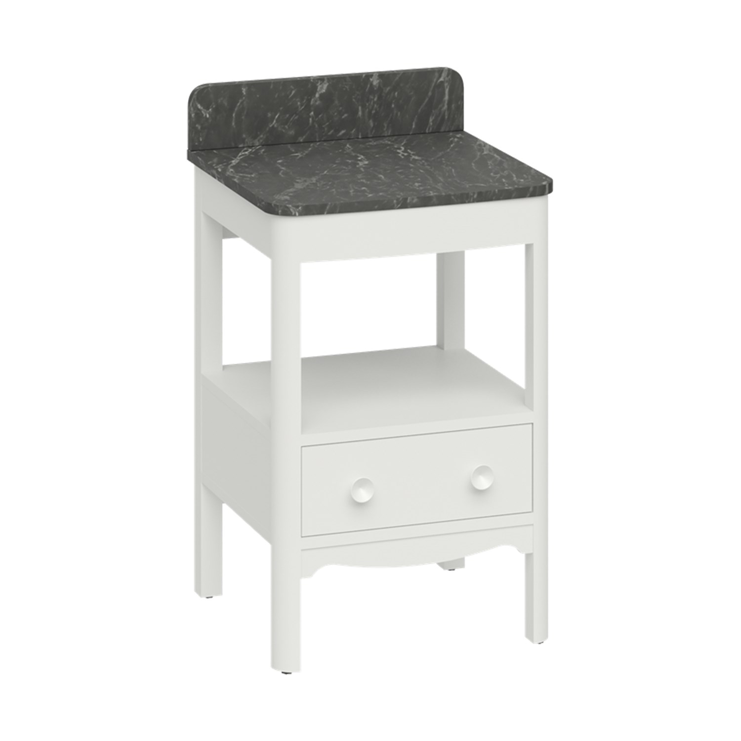 Burlington Guild 520mm Floorstanding Vanity Unit & Marble Effect Worktop
