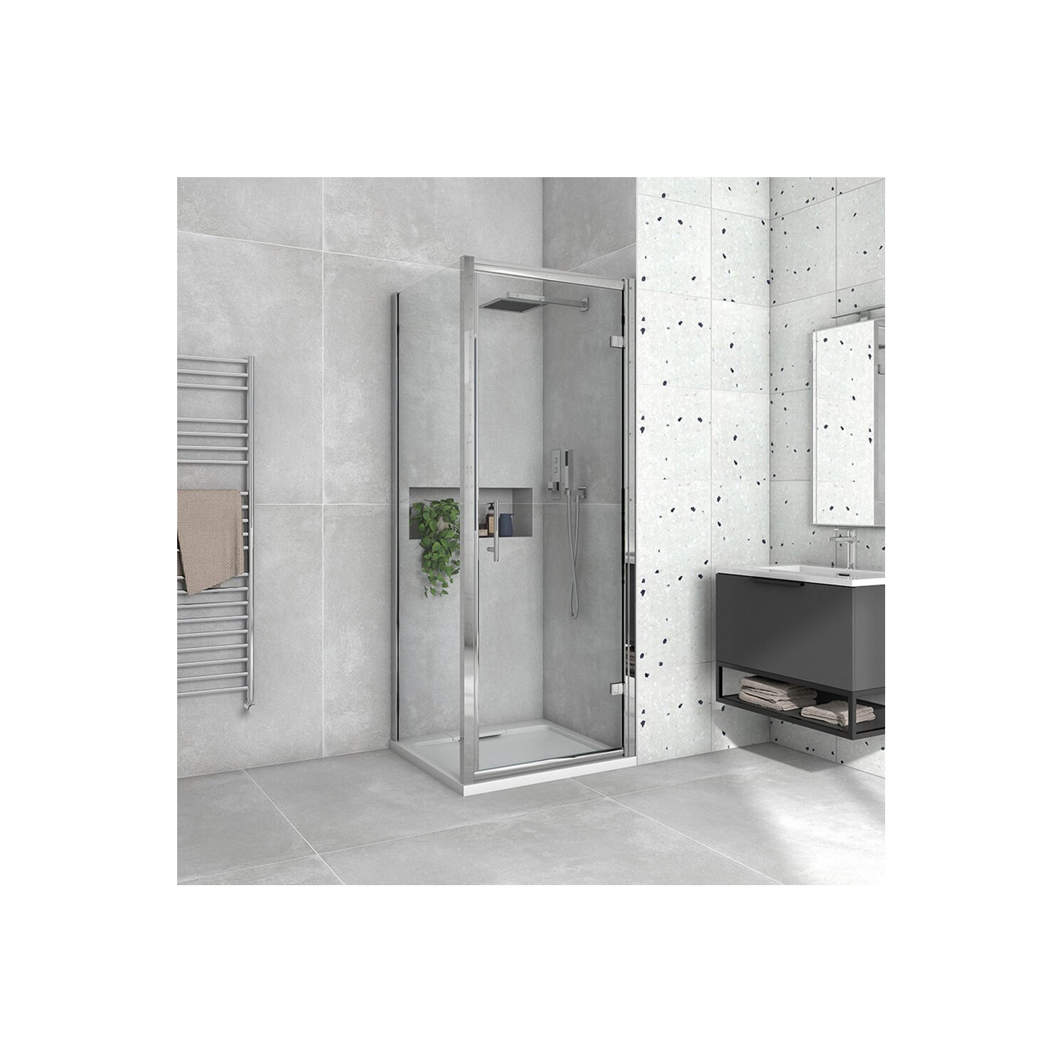 Harbour i8 Easy Clean 8mm Hinged Shower Door & Optional Side Panel