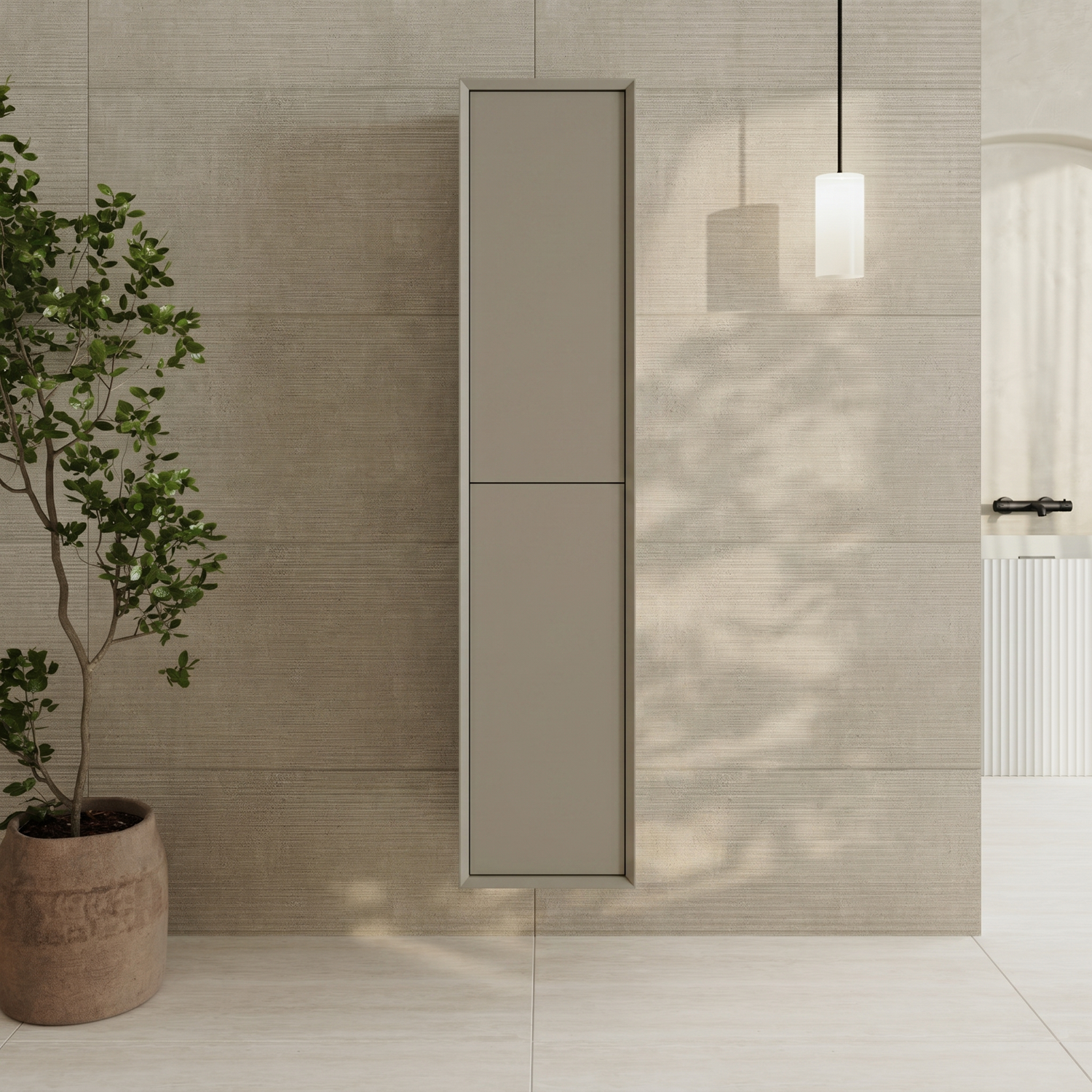 Oslo 1600mm Tall Wall Mounted Storage Unit | Drench