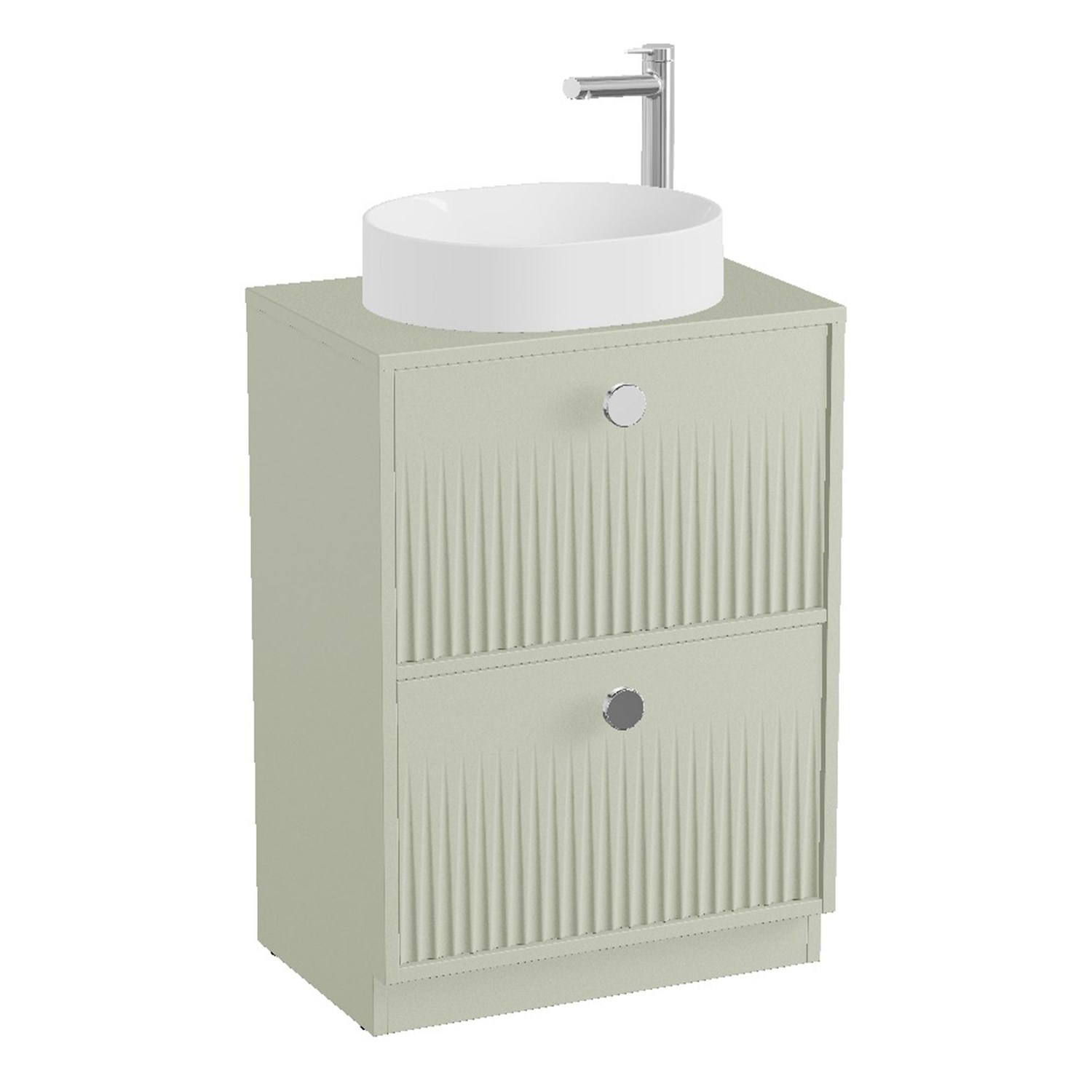 Vado Safari 600mm Fluted Floorstanding Vanity Unit & Worktop