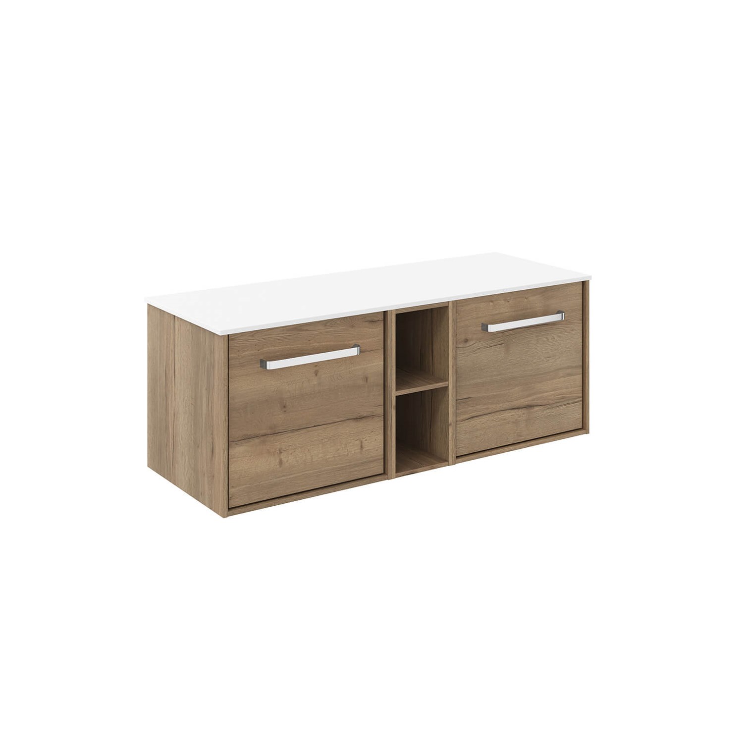 Crosswater Infinity Double Wall Mounted Drawer Unit and Base Unit with Worktop - 1200mm