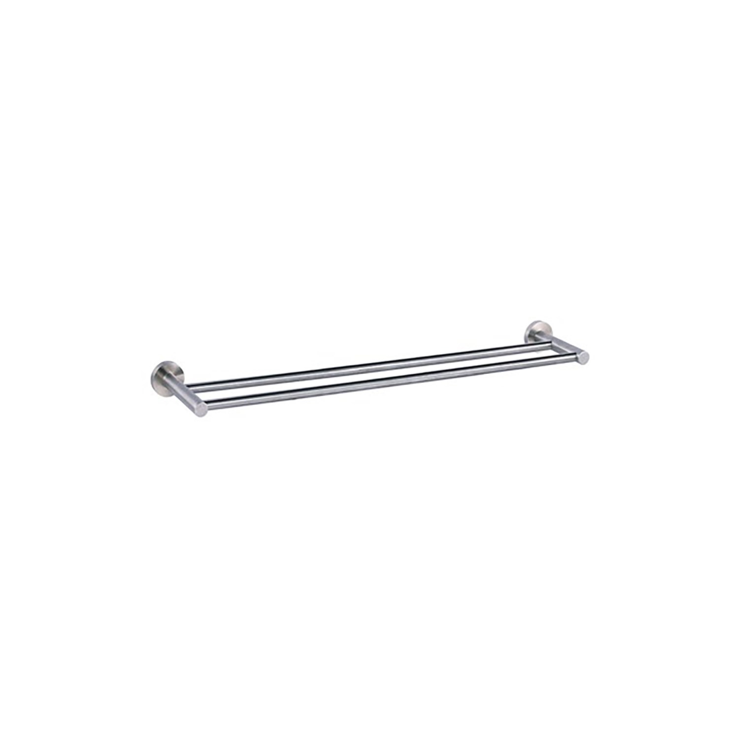 Inox Brushed Stainless Steel Wall Mounted Twin Towel Rail - 640mm