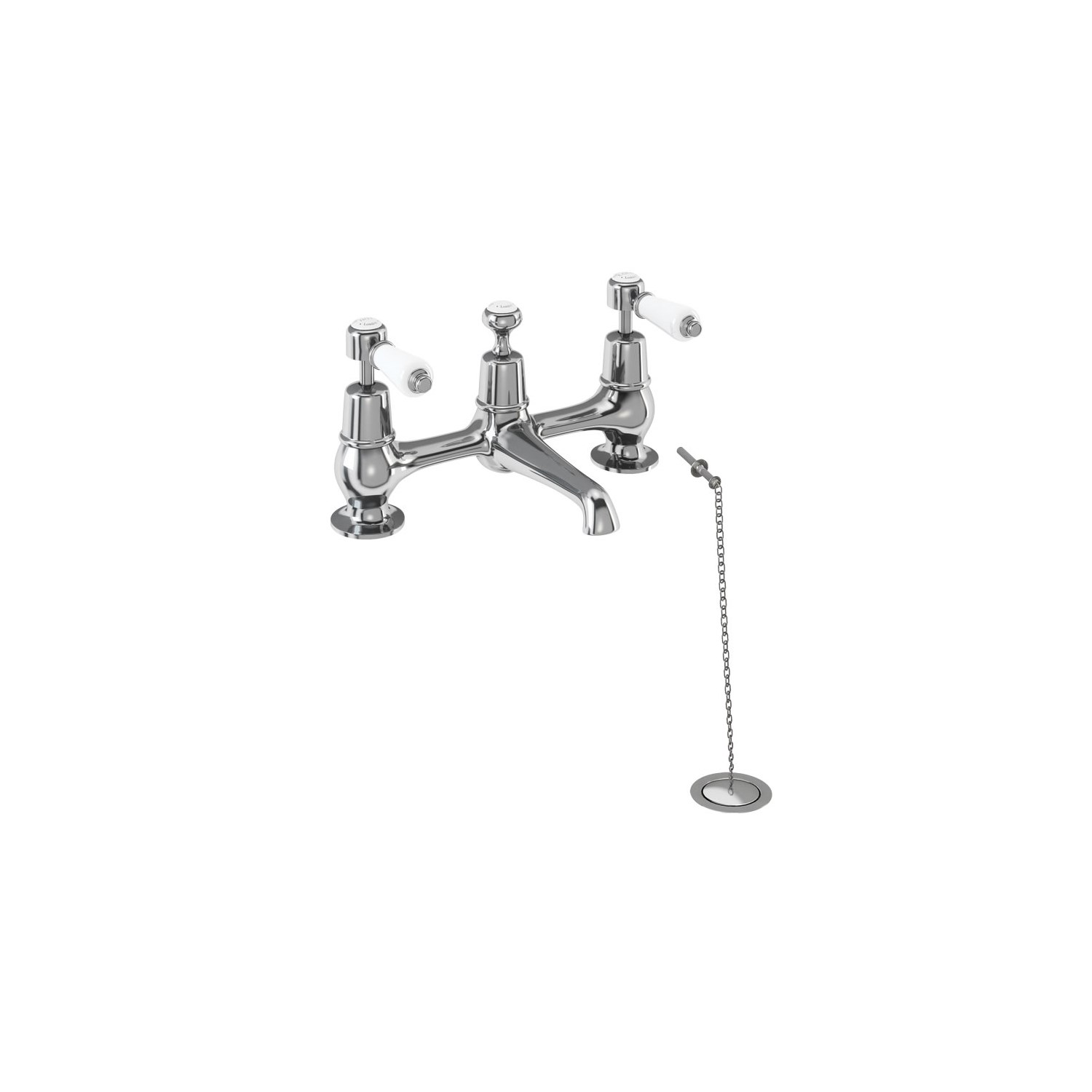 Burlington Kensington Bridge Mixer Tap with Swiveling Spout and Waste