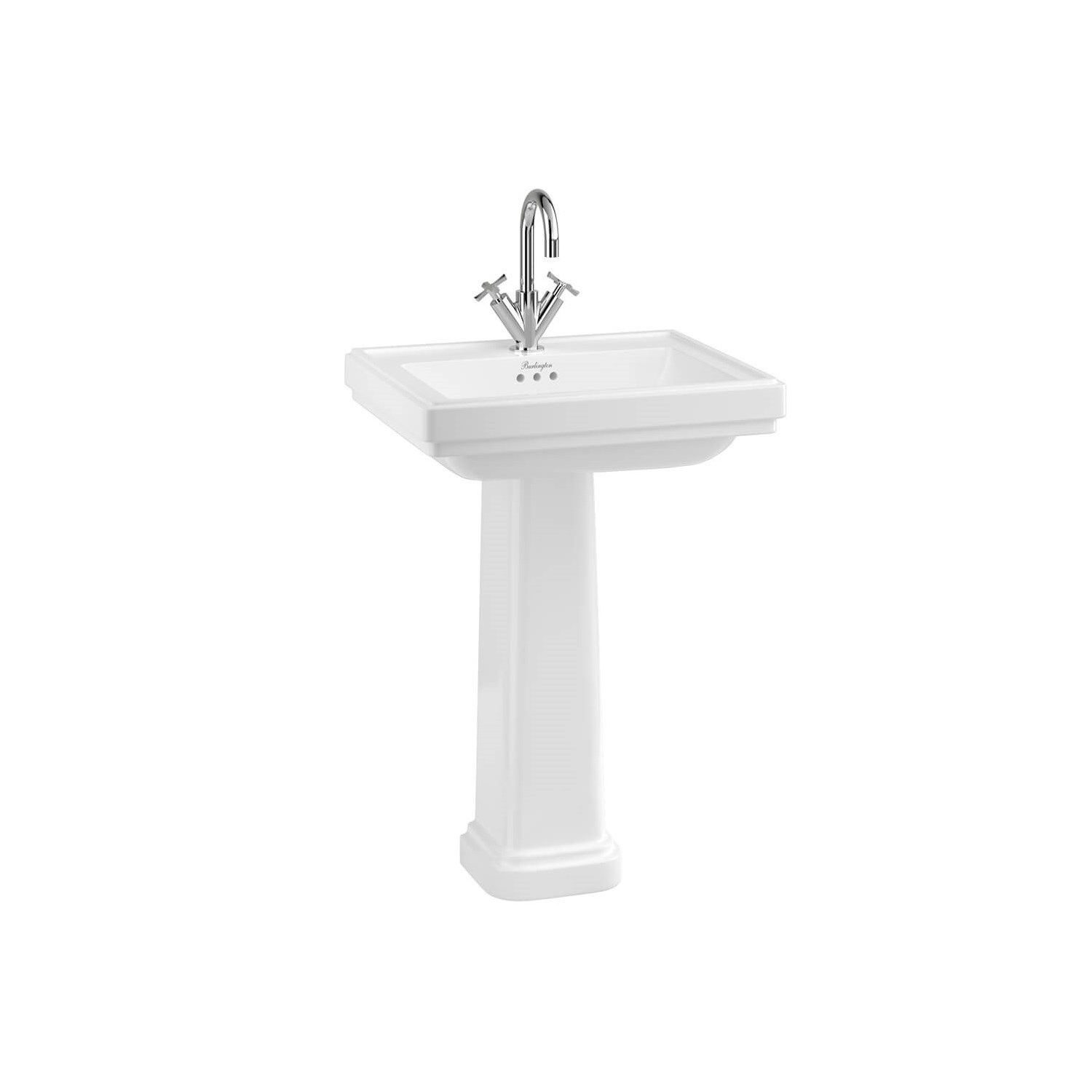 Burlington Riviera Square Basin & Full Pedestal - 580mm & 650mm