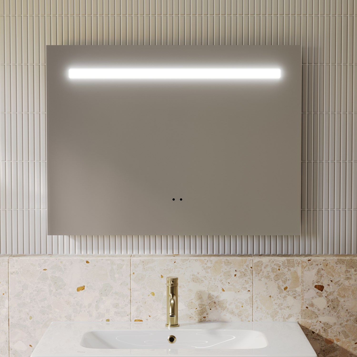 Vellamo LED Illuminated Bathroom Mirror with Demister Pad & Shaver ...