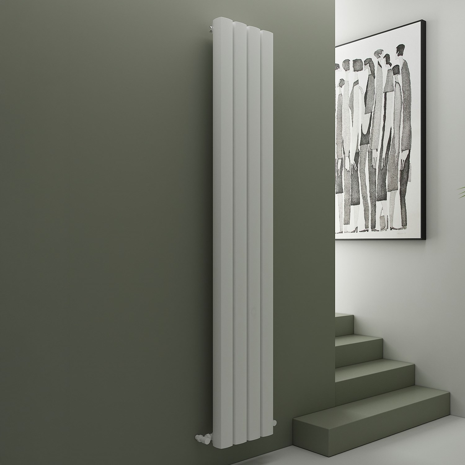 Vesta Oval Single Panel Vertical Aluminium Radiator
