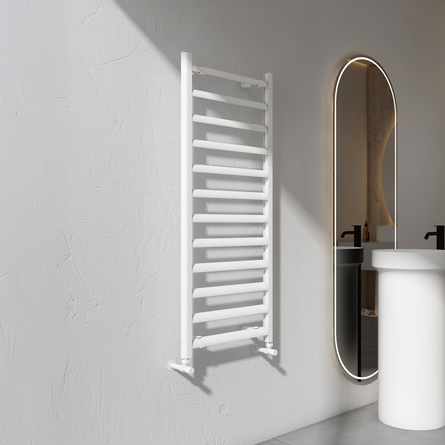 Carisa Lara L Aluminium Ladder Heated Towel Rail