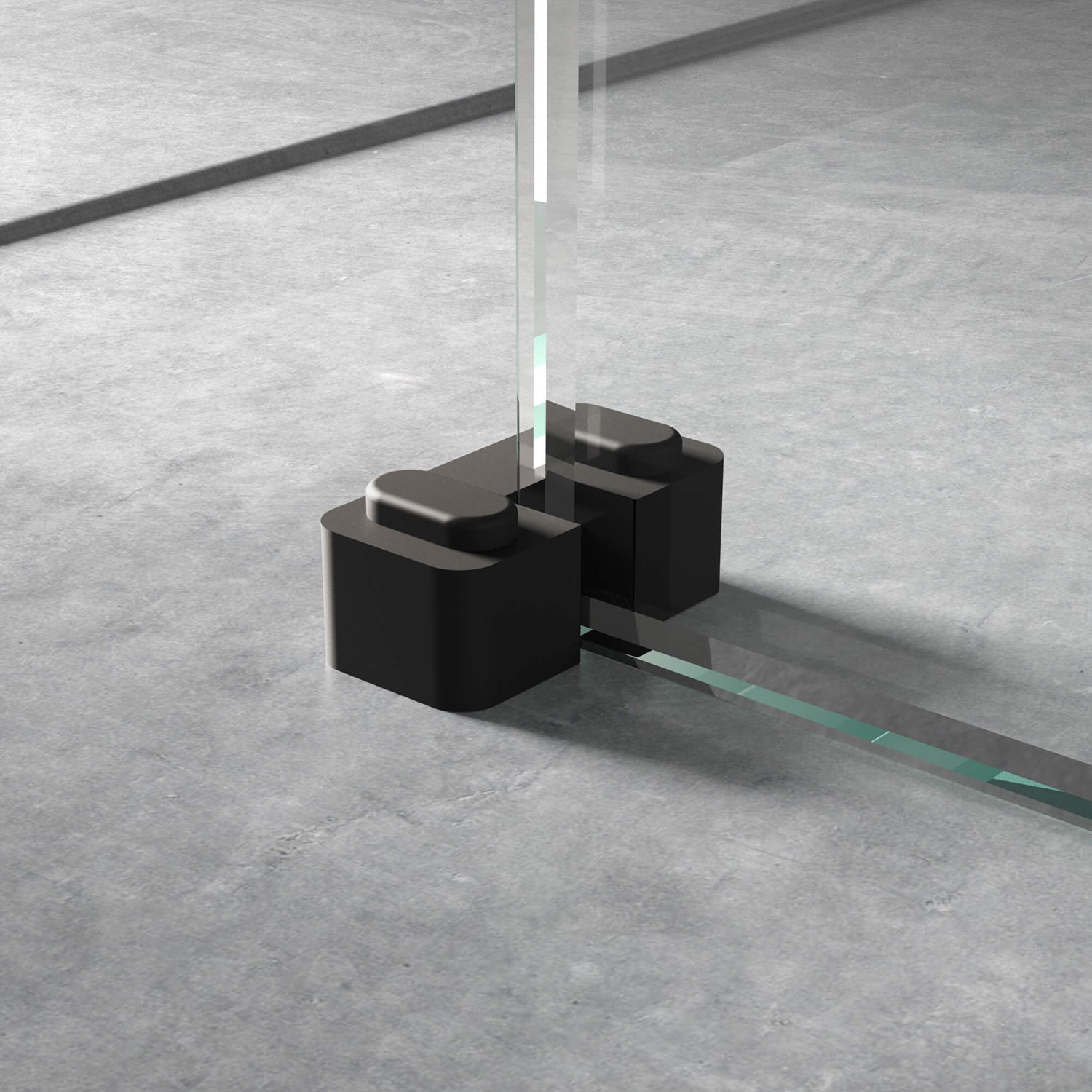 Harbour Contour Wetroom Screen Matt Black Support Foot