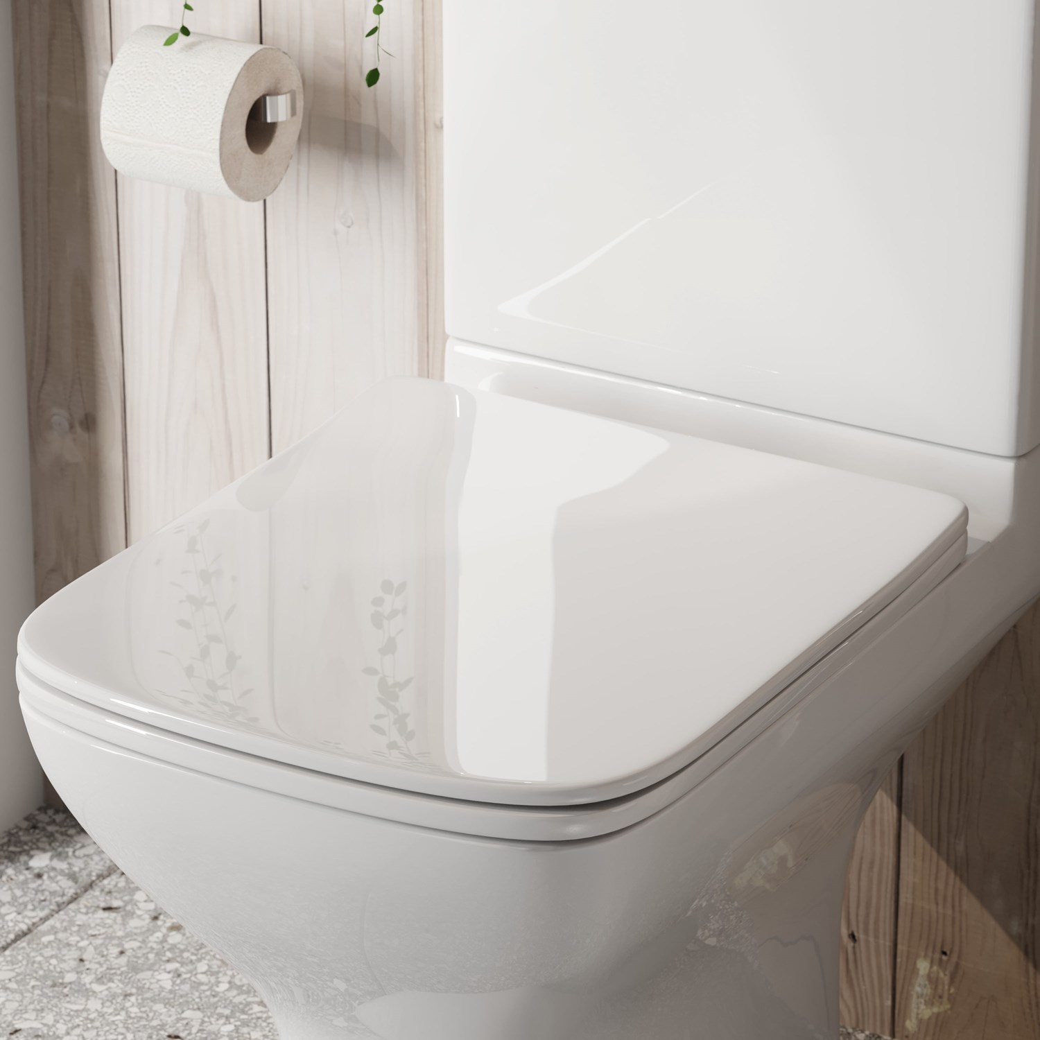 Harbour Soft Close Square Slimline Toilet Seat With Quick Release Hinges
