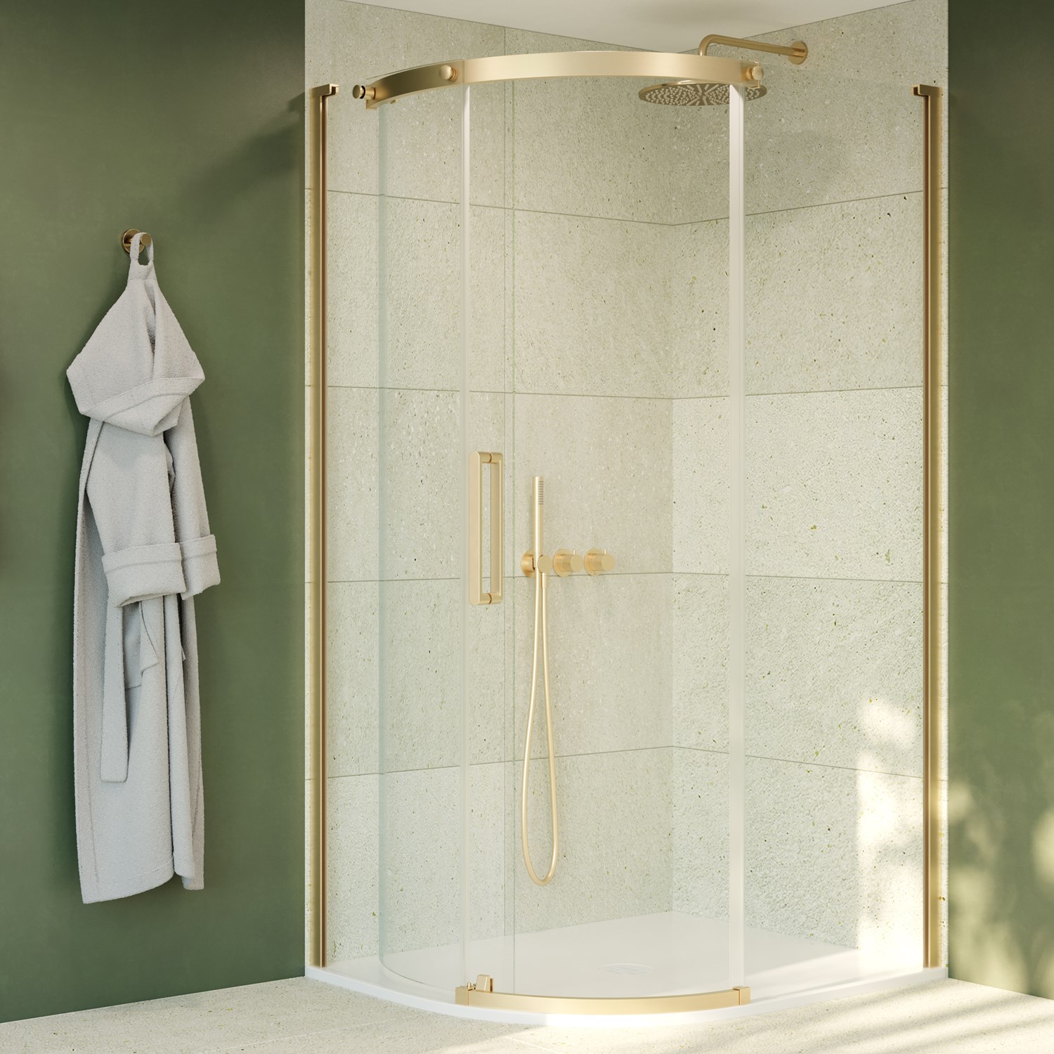 Crosswater Optix 10 Offset Quadrant Shower Enclosure - Brushed Brass