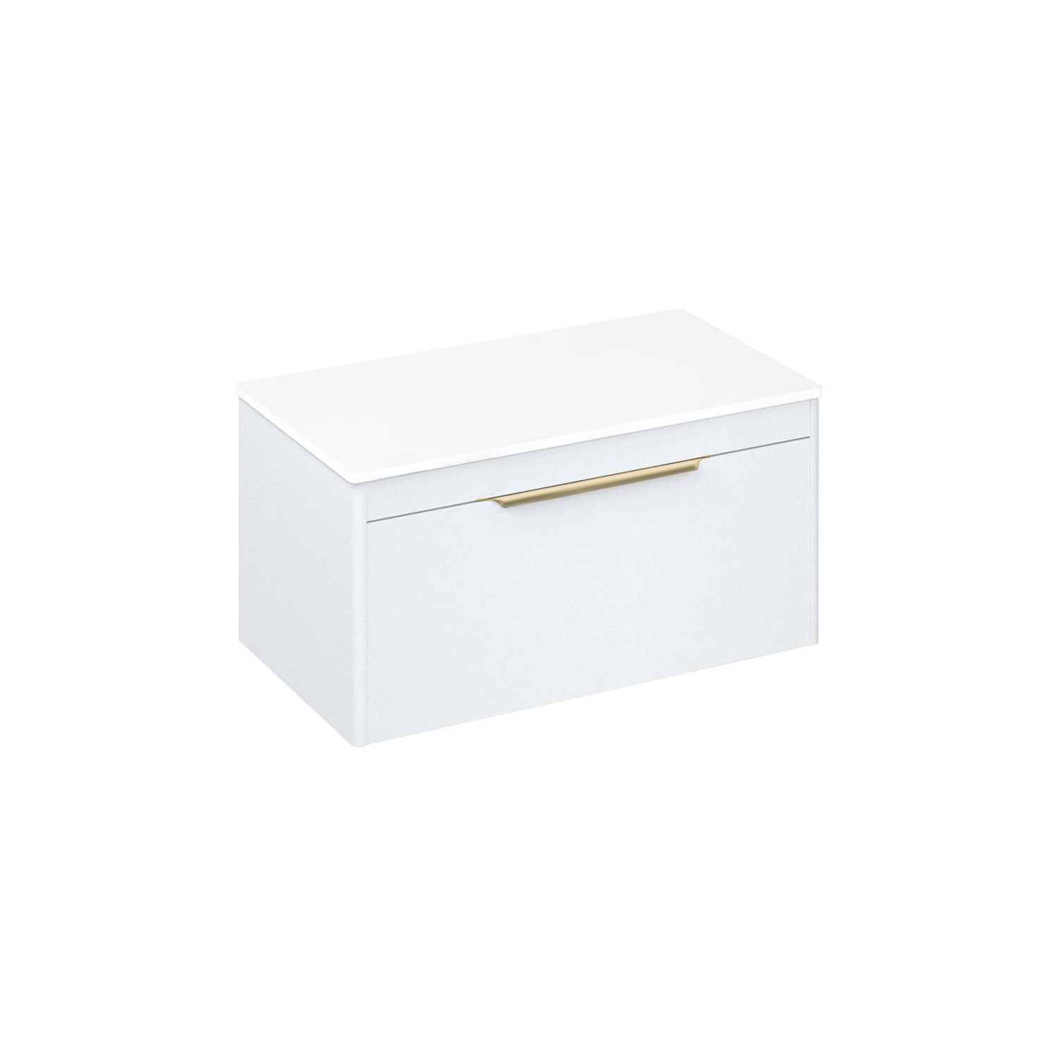 Britton Bathrooms Shoreditch 850mm Single Drawer Wall Mounted Vanity Unit with Brushed