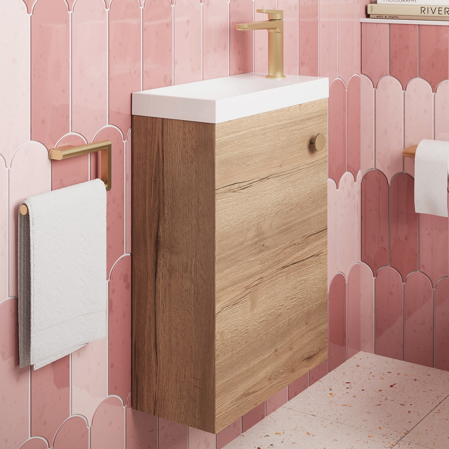 Crosswater Alo 400mm Wall Mounted Single Door Cloakroom Vanity Unit & Basin