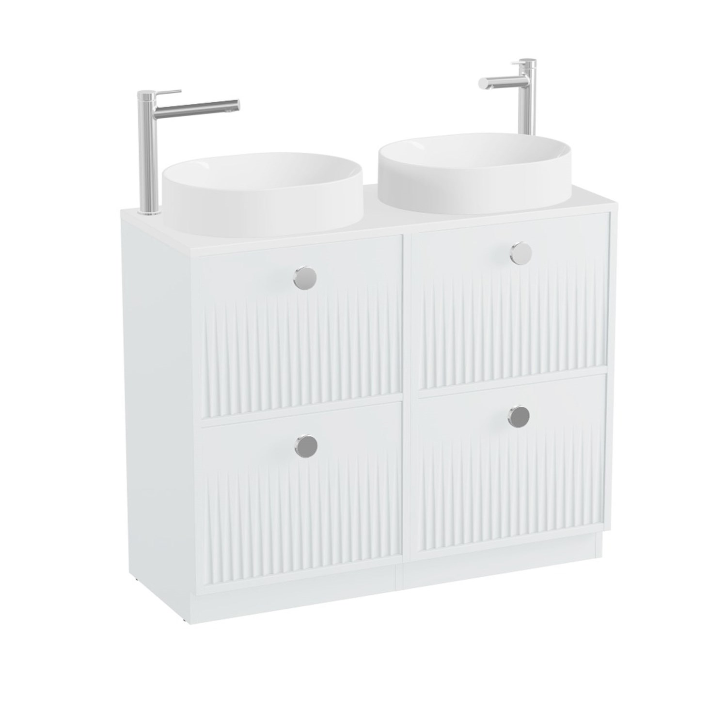 Vado Safari 1000mm Fluted Floorstanding Vanity Unit & Worktop