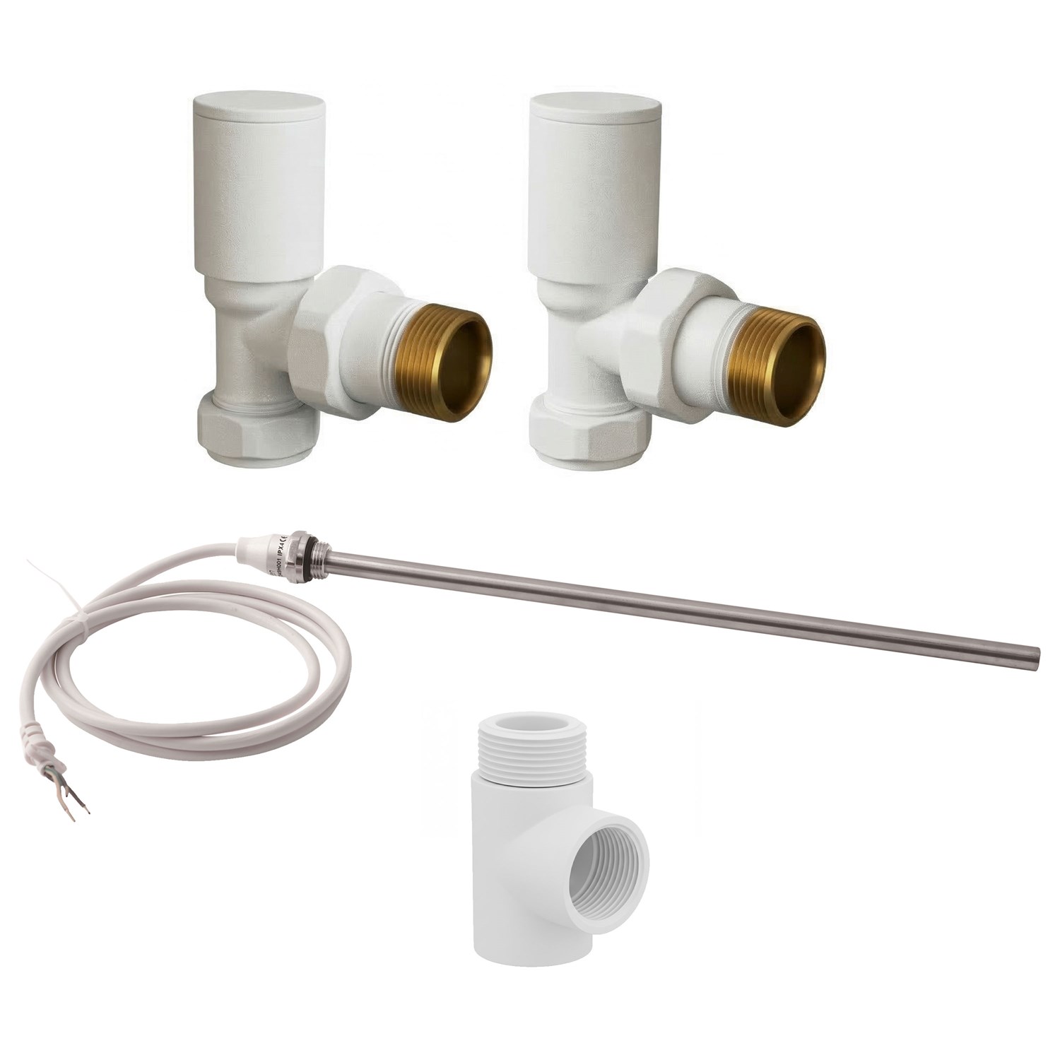 Toasty Matt White Dual Fuel Kit With Manual Element