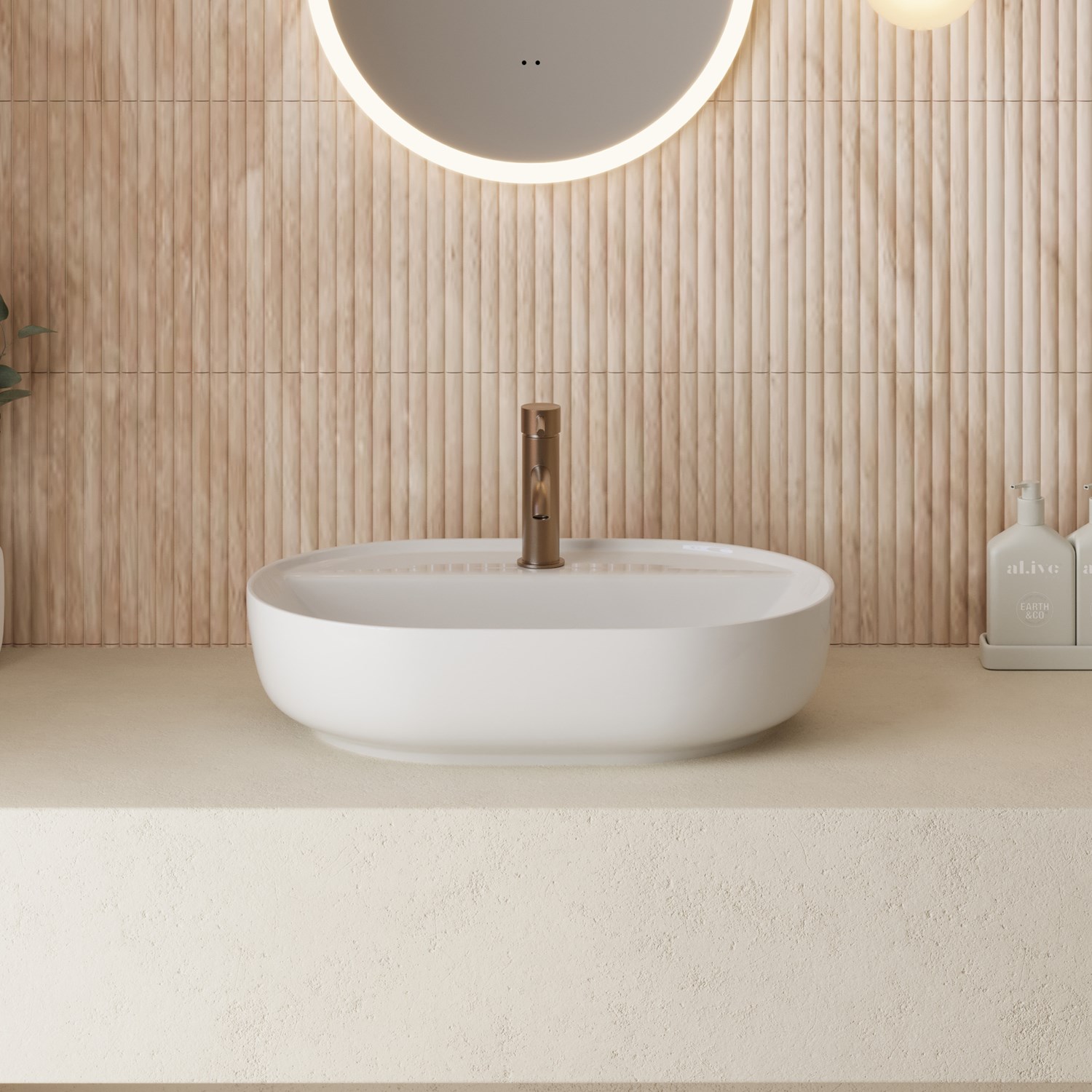 Poppy Oval Countertop Basin 1 Tap Hole - 610 x 415mm