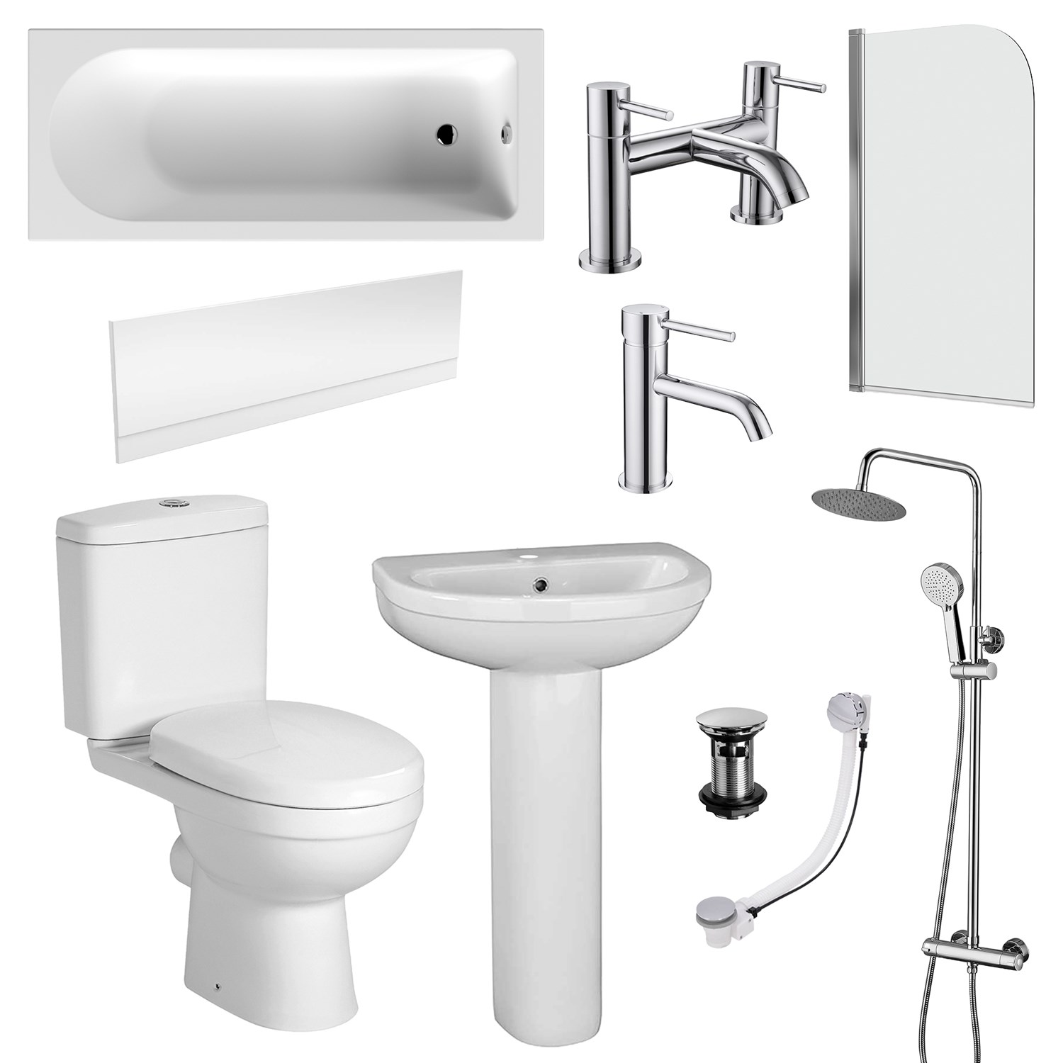 Vellamo Connect Complete Bathroom Suite with Shower Bath | Drench
