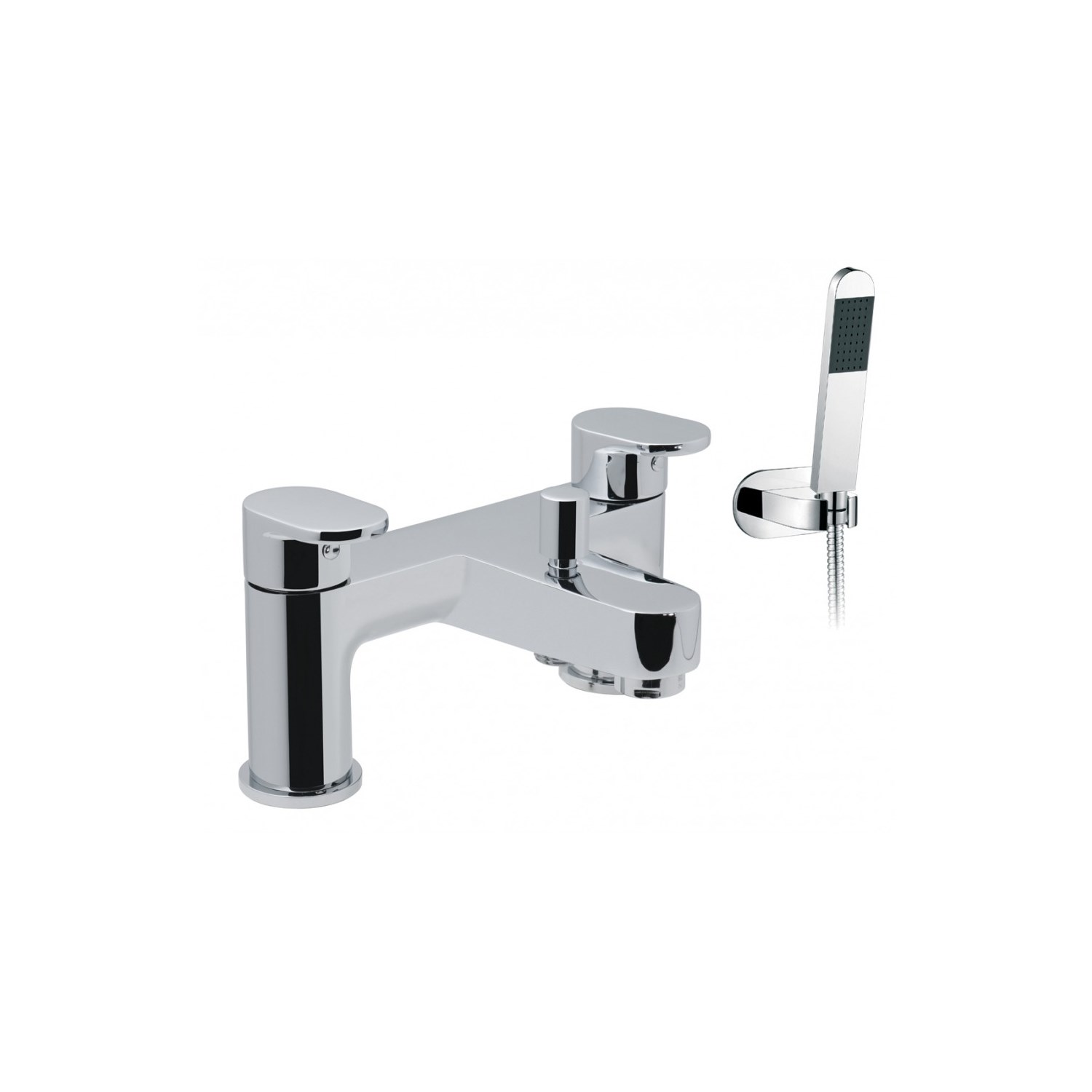 Vado Life Deck Mounted 2 Hole Bath Shower Mixer Tap with Shower Kit