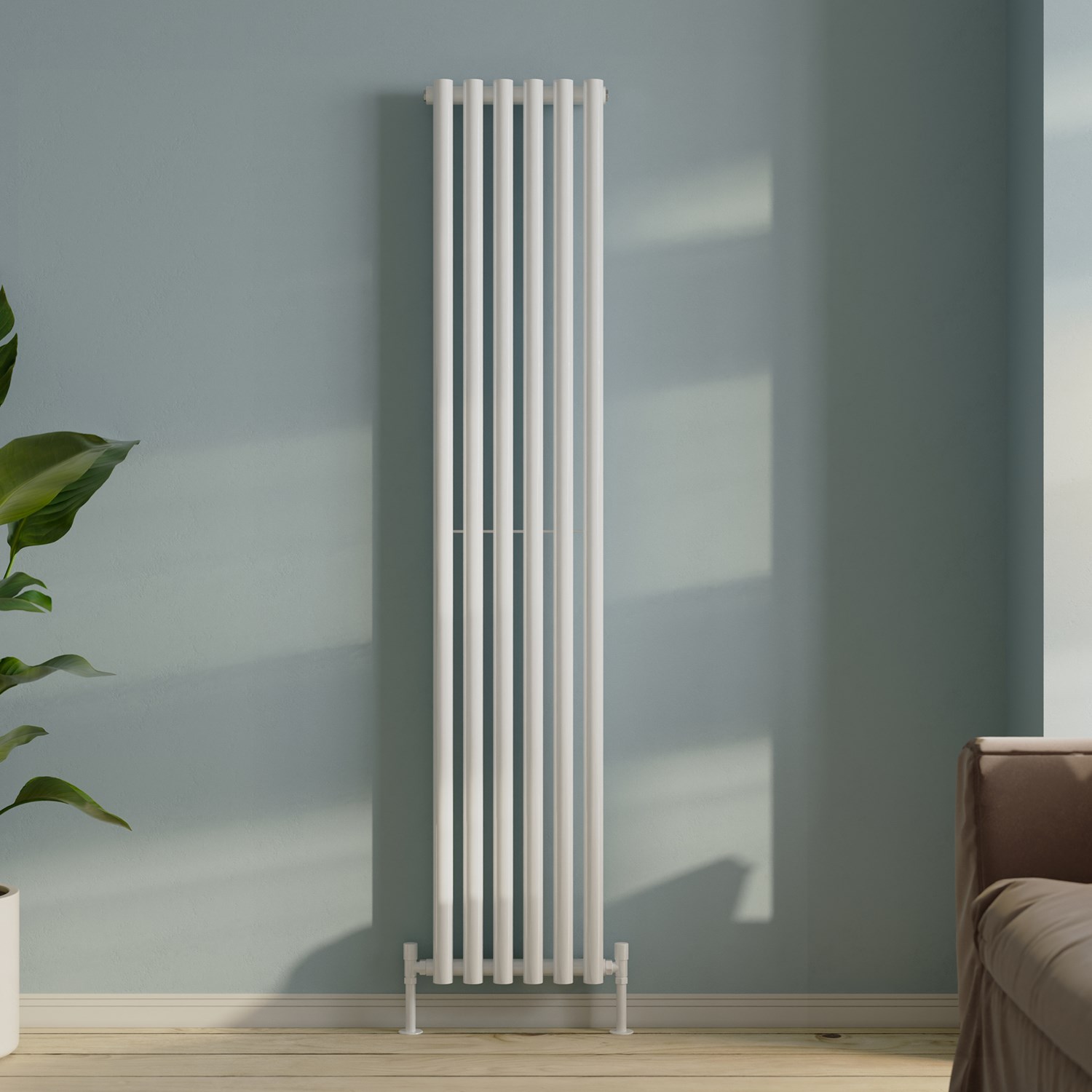 Toasty Aura White Round Tube Vertical Radiator