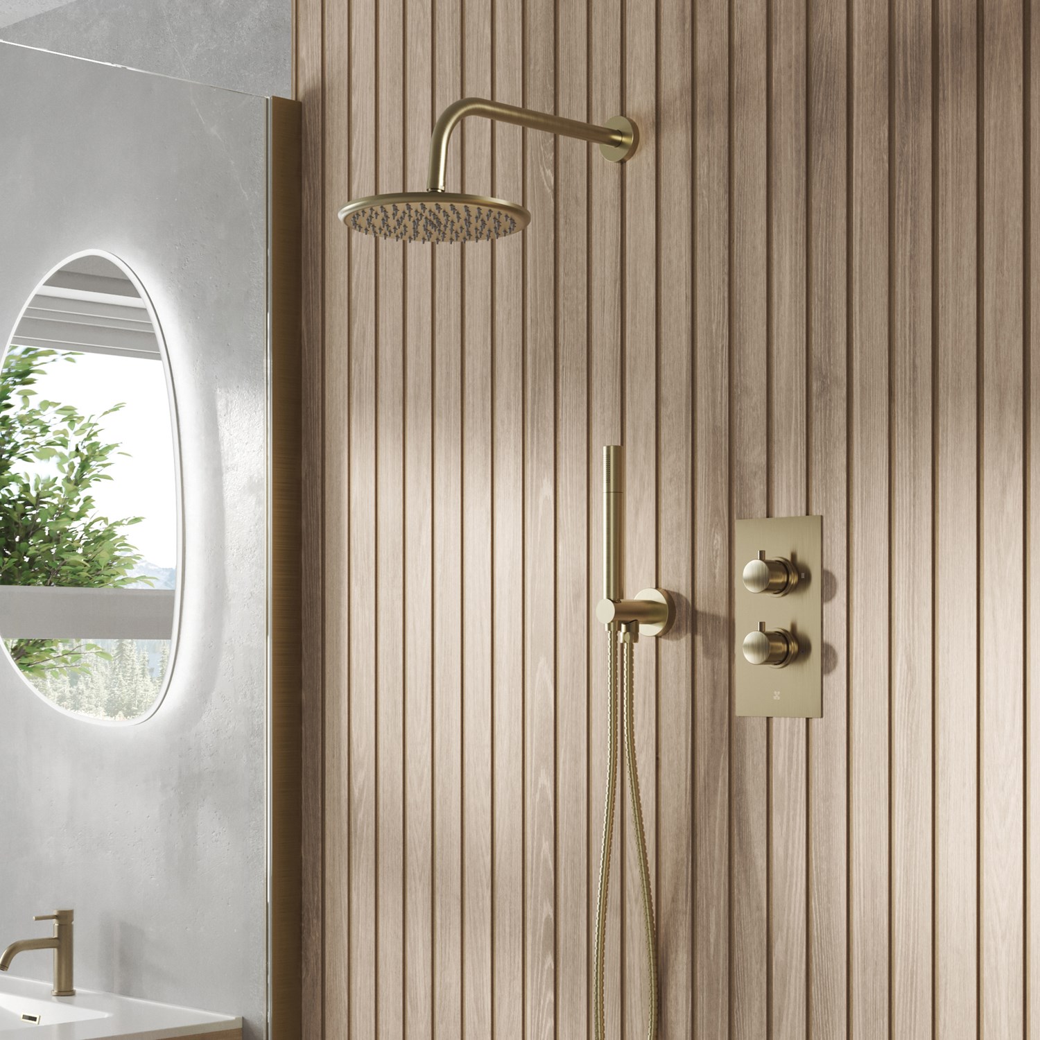 Core Concealed Thermostatic Valve Fixed Head & Shower Handset Kit