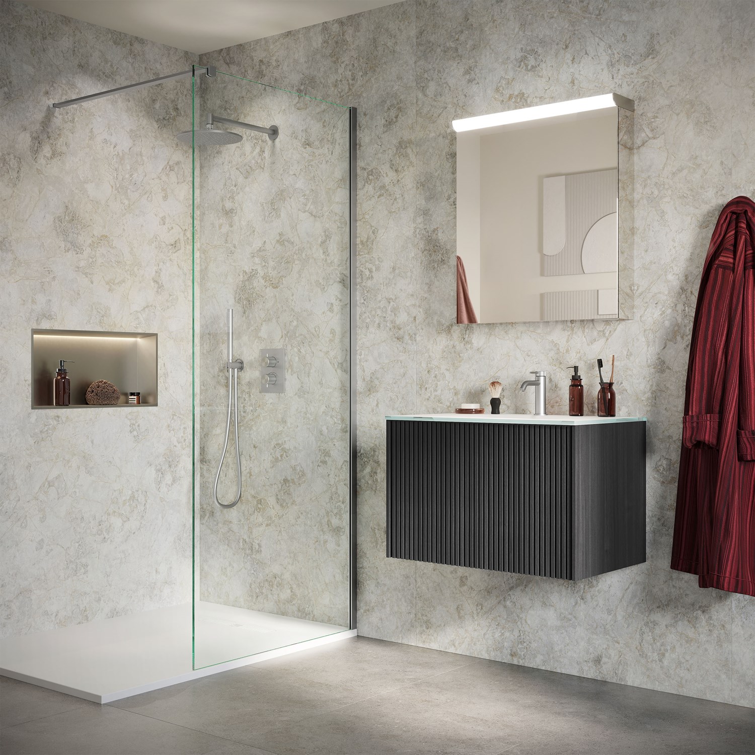 Showerwall Classico Crema Hydrocore Laminate Bathroom Wall Panel