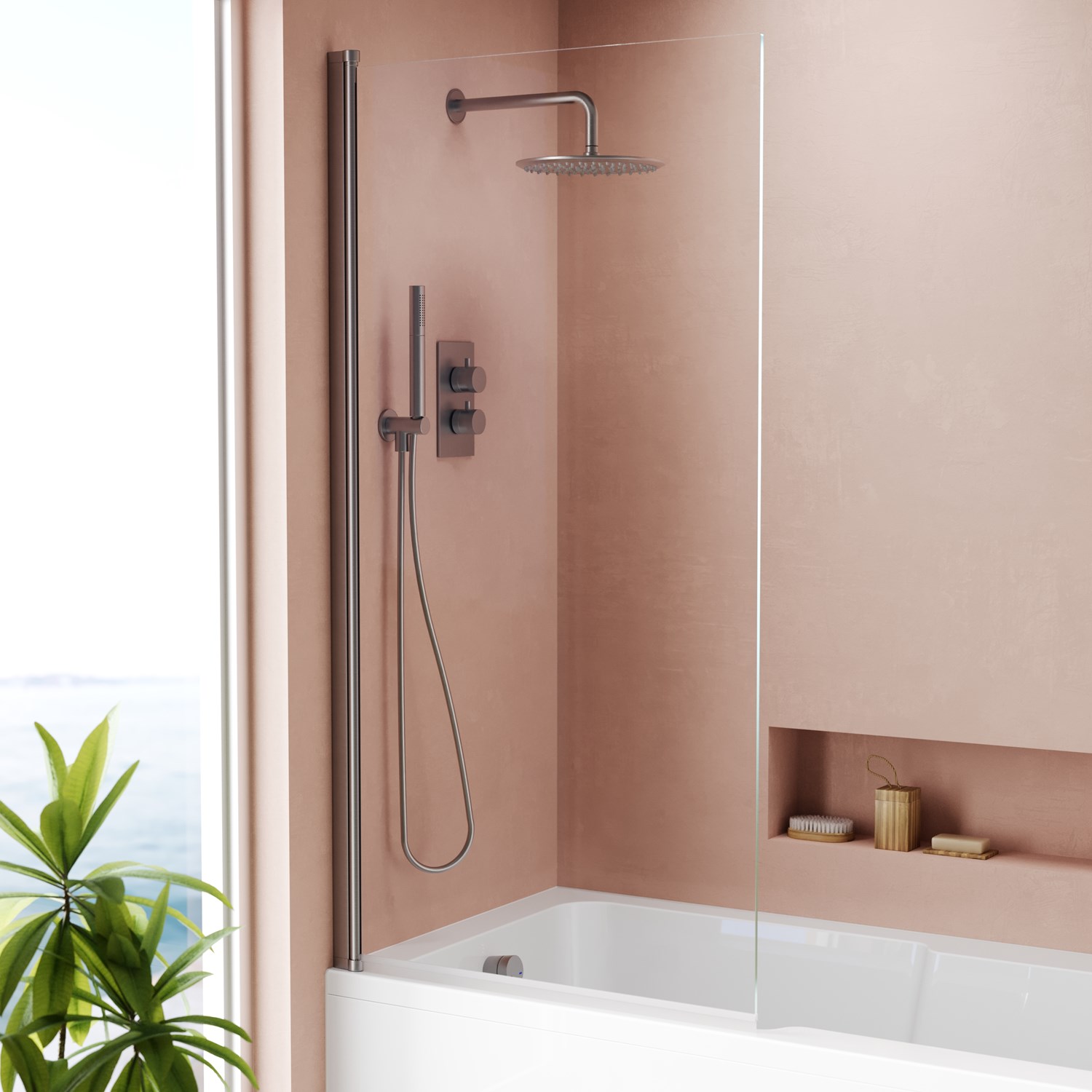 Harbour i8 Easy Clean 8mm Single Panel Bath Screen - 1500 x 800mm