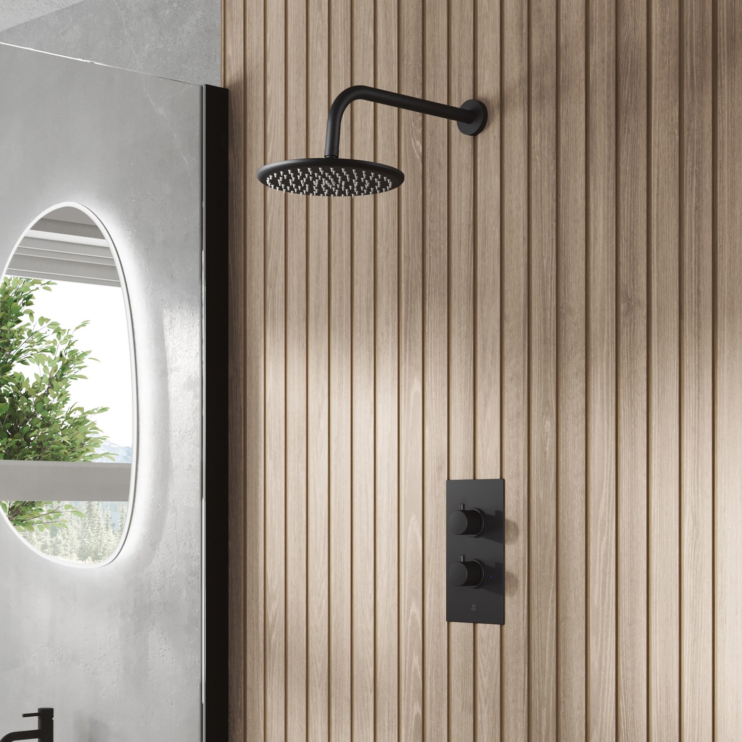 Core 1 Outlet Portrait Concealed Shower Valve & Wall Mounted Fixed Shower Head