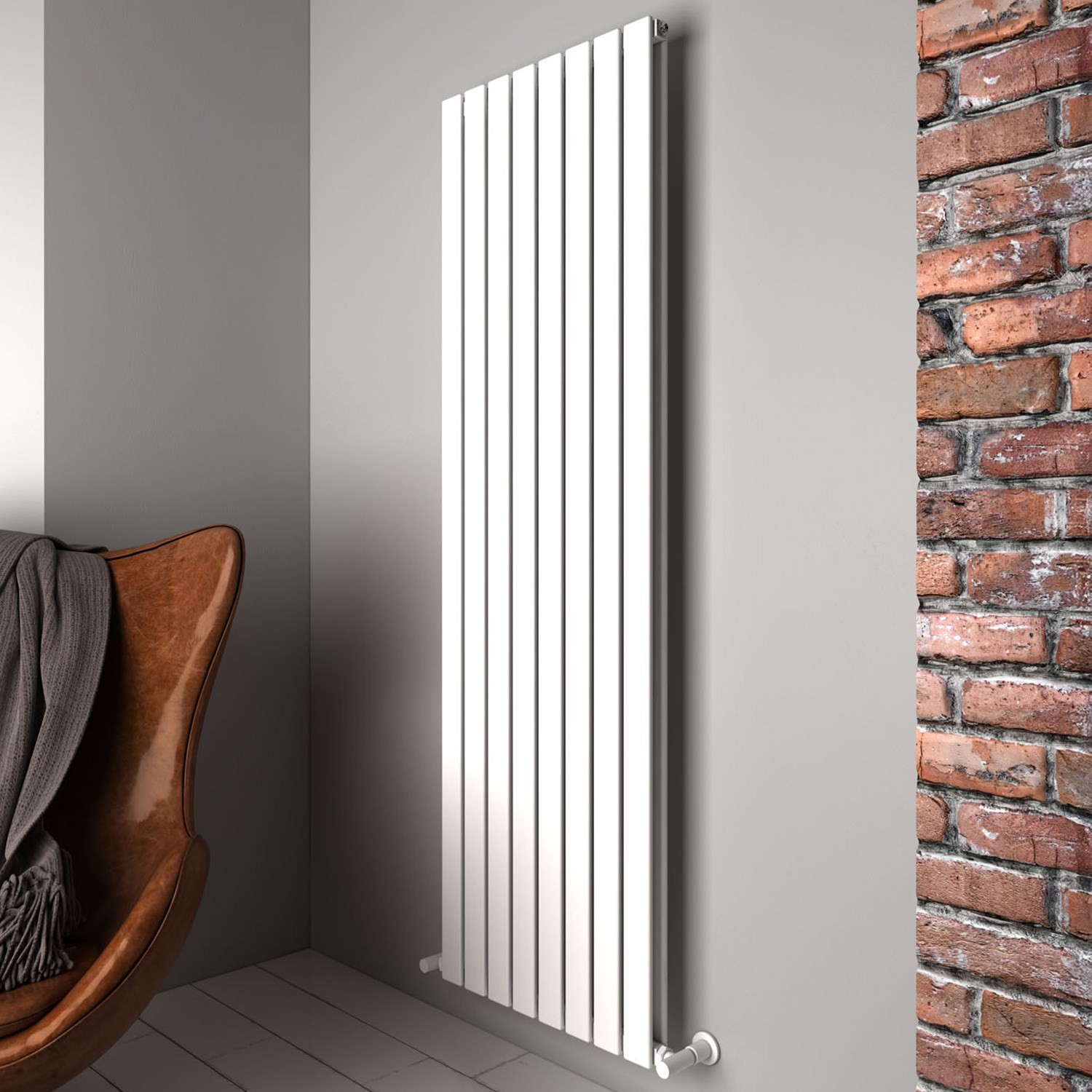 Plata Double Panel Vertical Aluminium Radiator