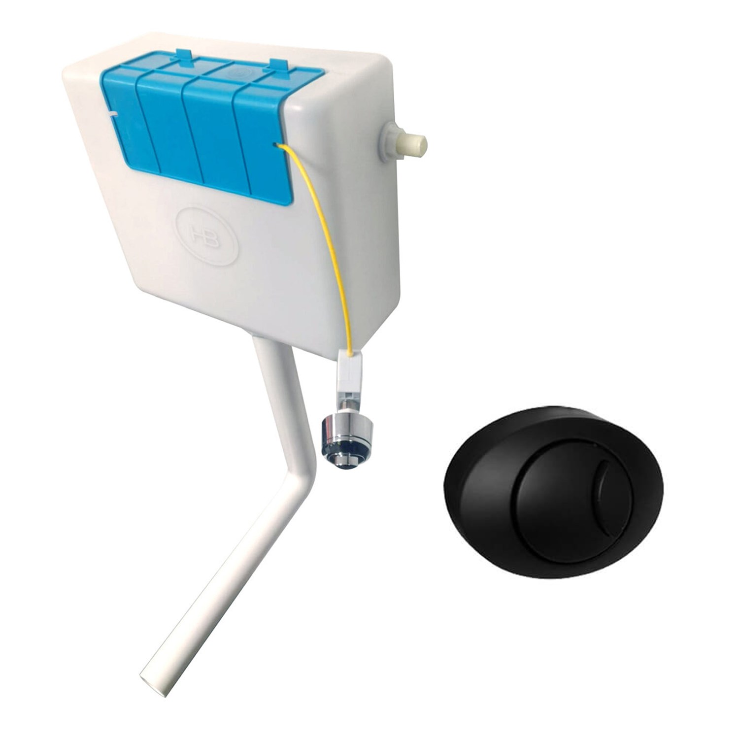 Drench Dual Flush Concealed Cistern with Black Push Button | Drench