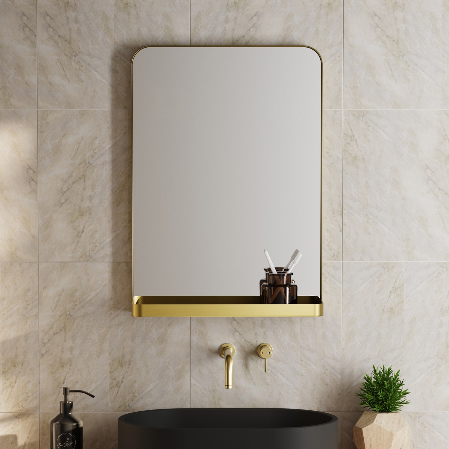 Swift Framed Mirror & Shelf 500 x 700mm
